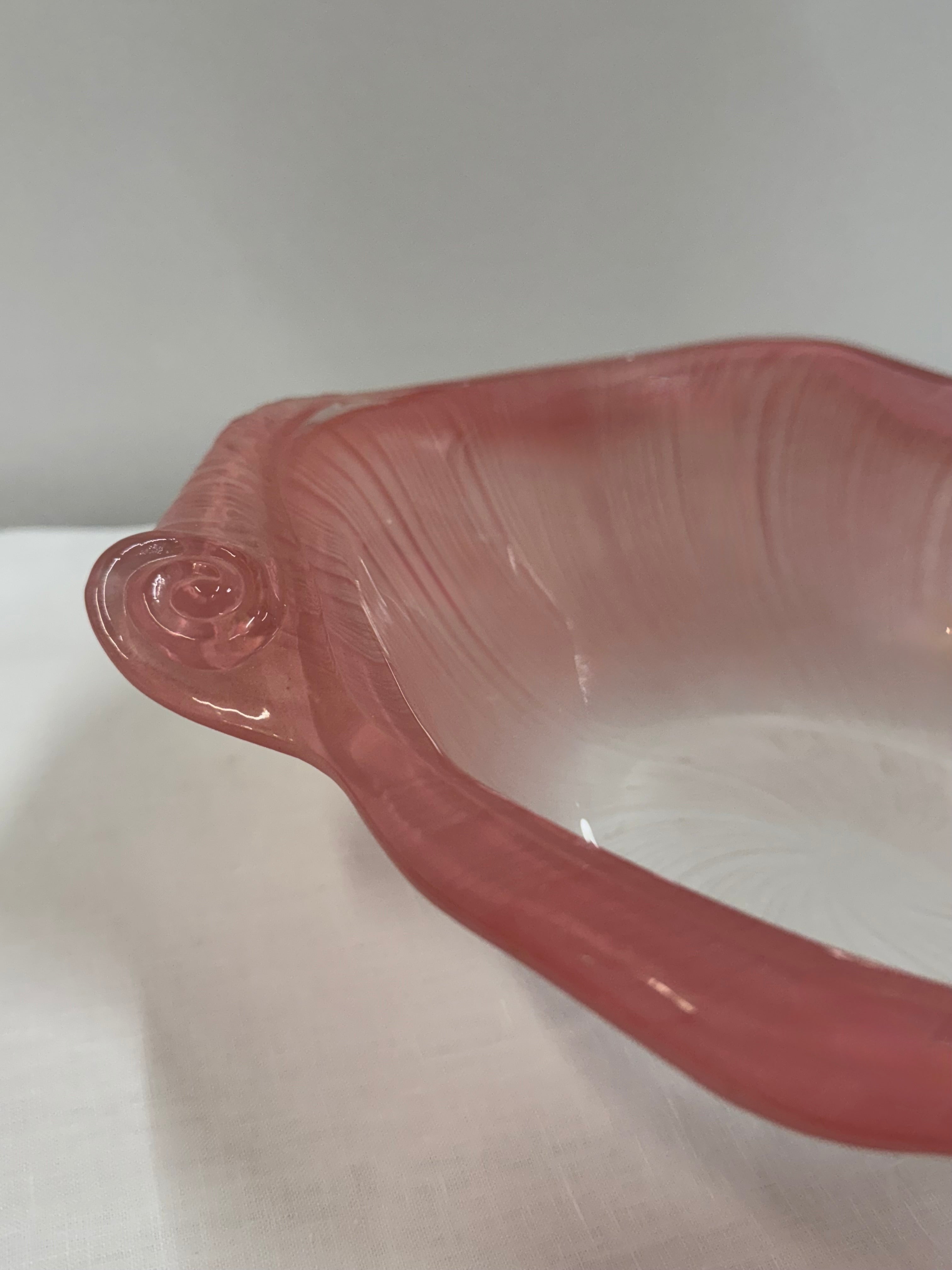 Vintage MIKASA Opaline Pink 13" Seashell Bowl