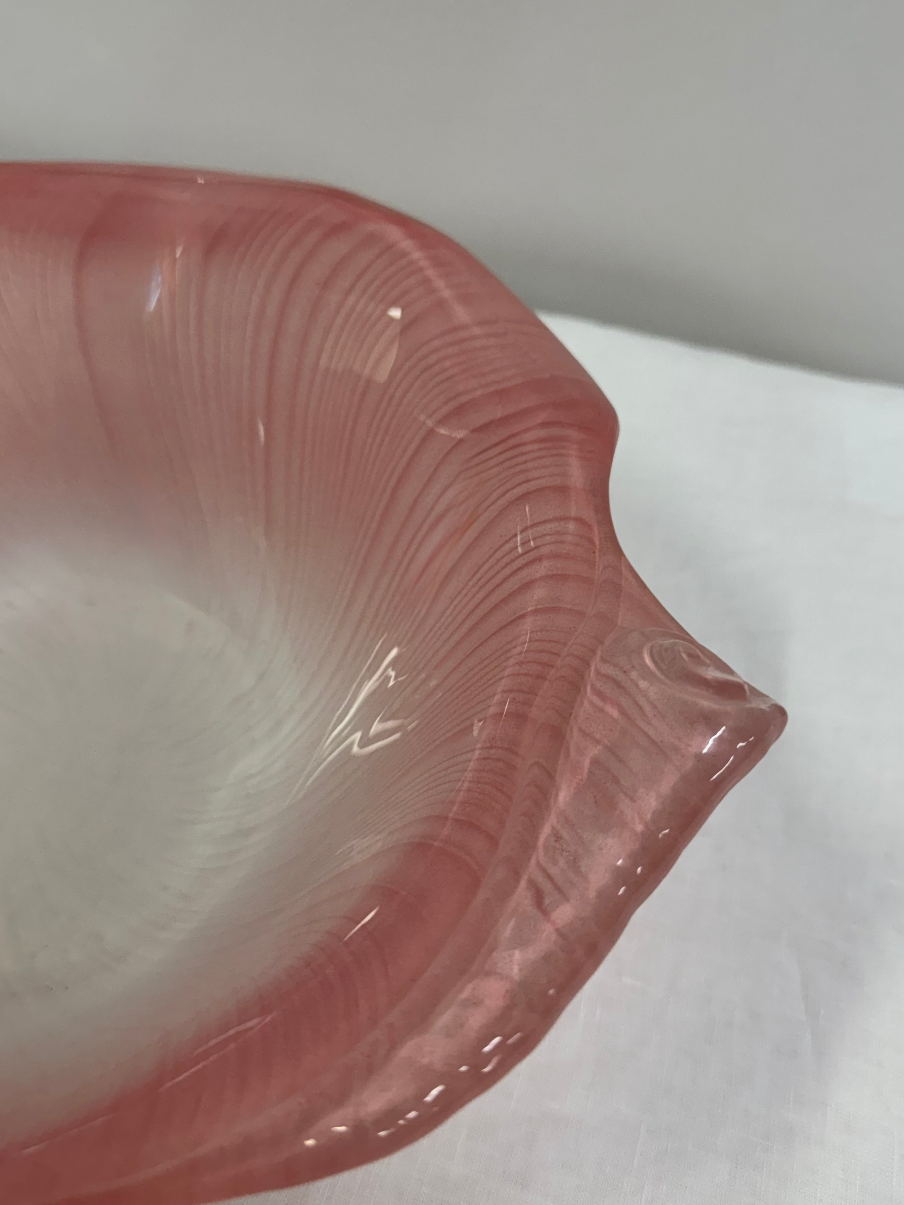 Vintage MIKASA Opaline Pink 13" Seashell Bowl