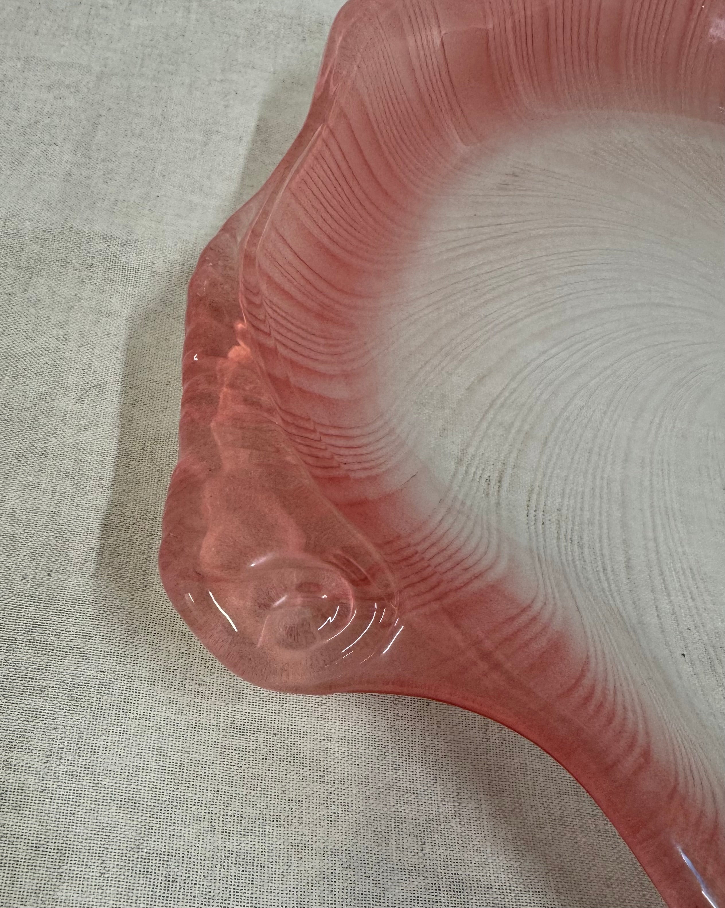Vintage MIKASA Opaline Pink 16" Seashell Platter