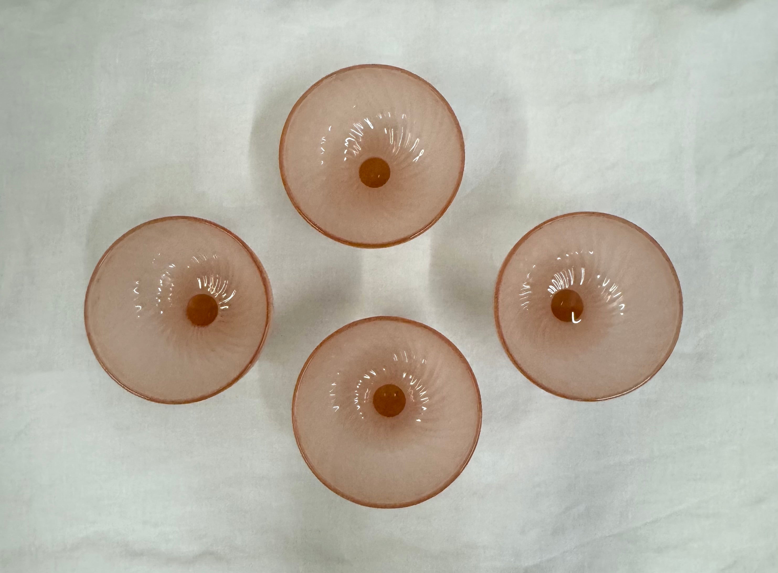 Vintage AROROC FRANCE Stemmed Dessert Bowls Set of 4