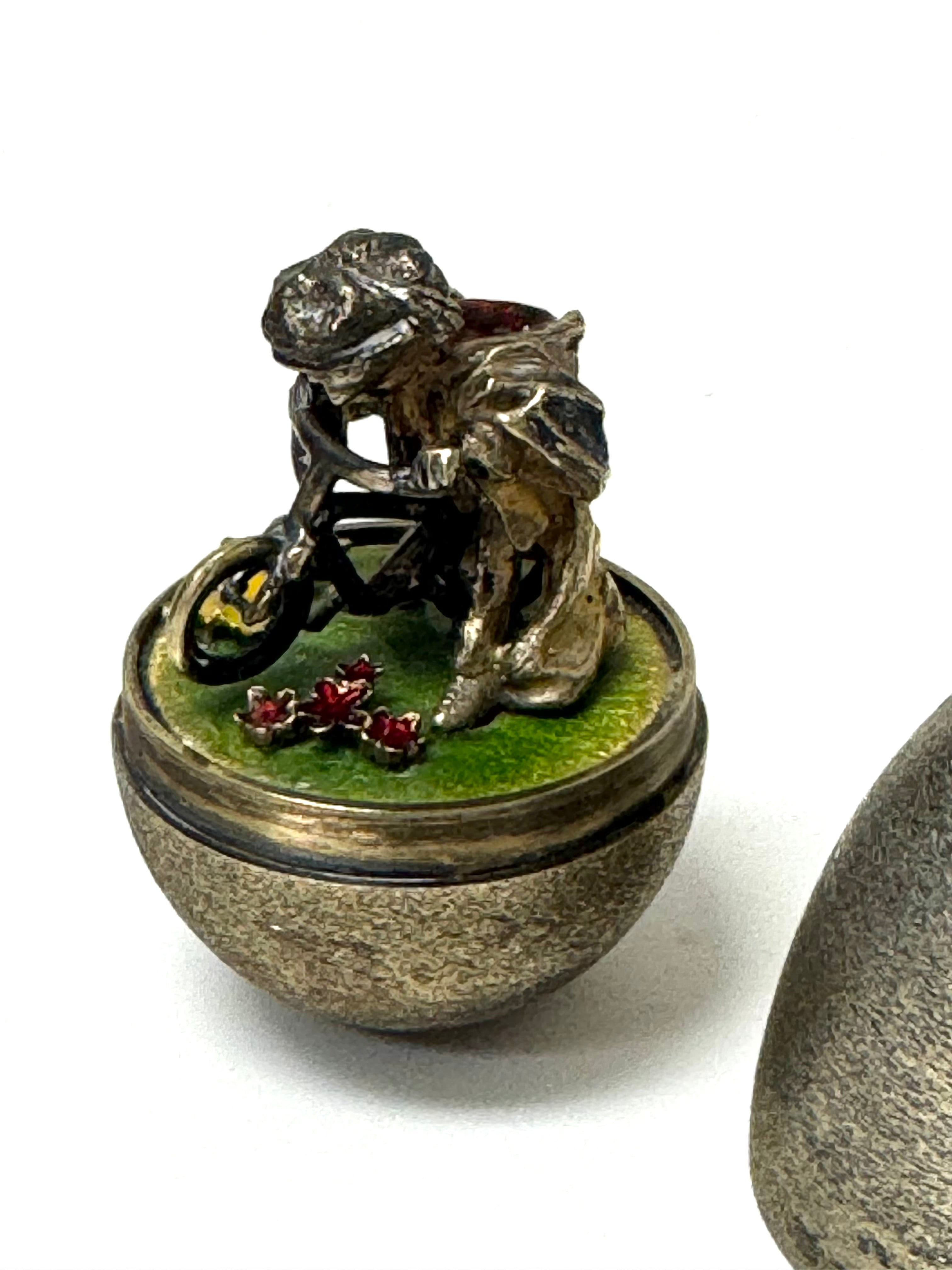 Vintage STUART DEVLIN Silver Gilt Surprise Egg