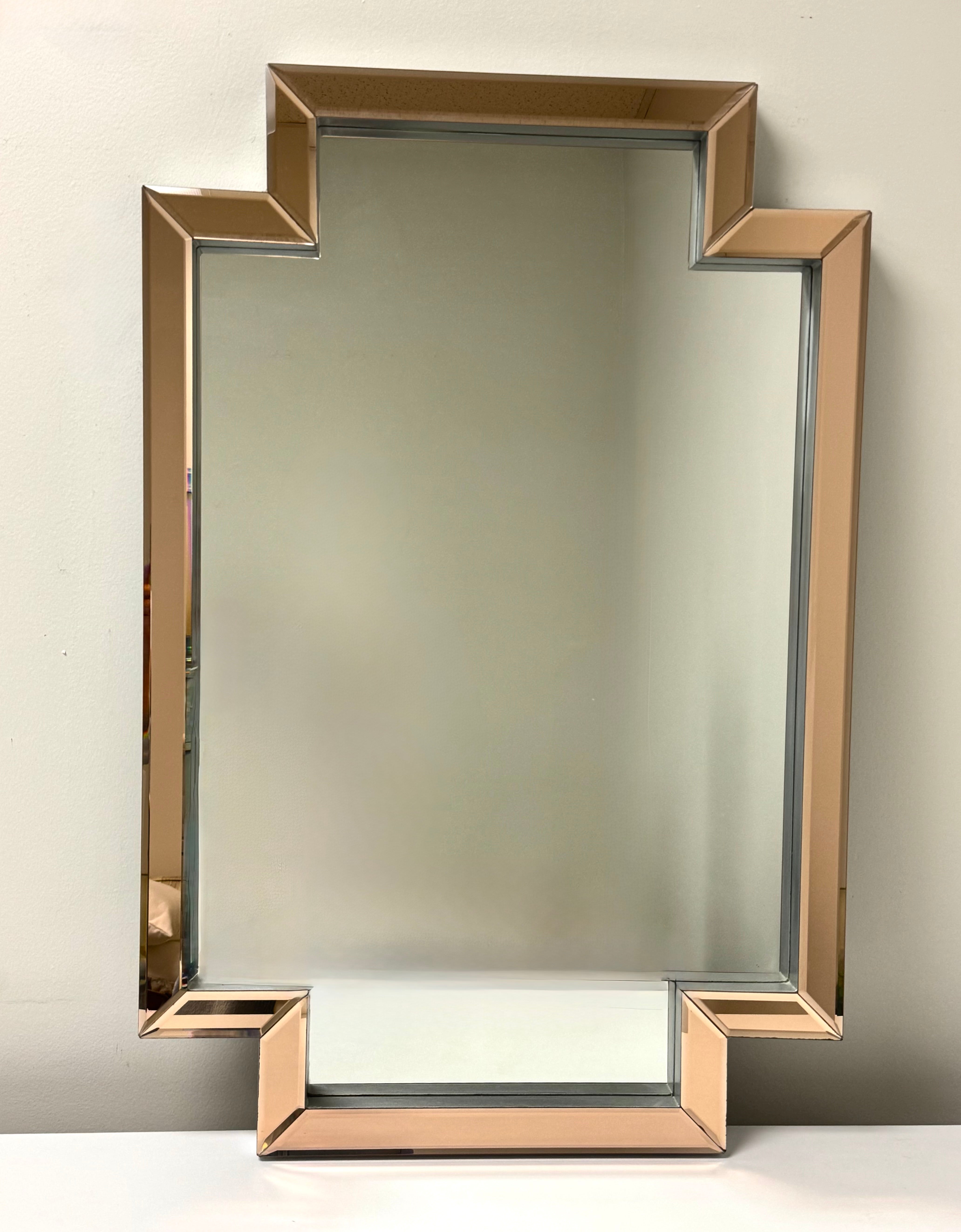 Rose Gold Beveled Glass Mirror