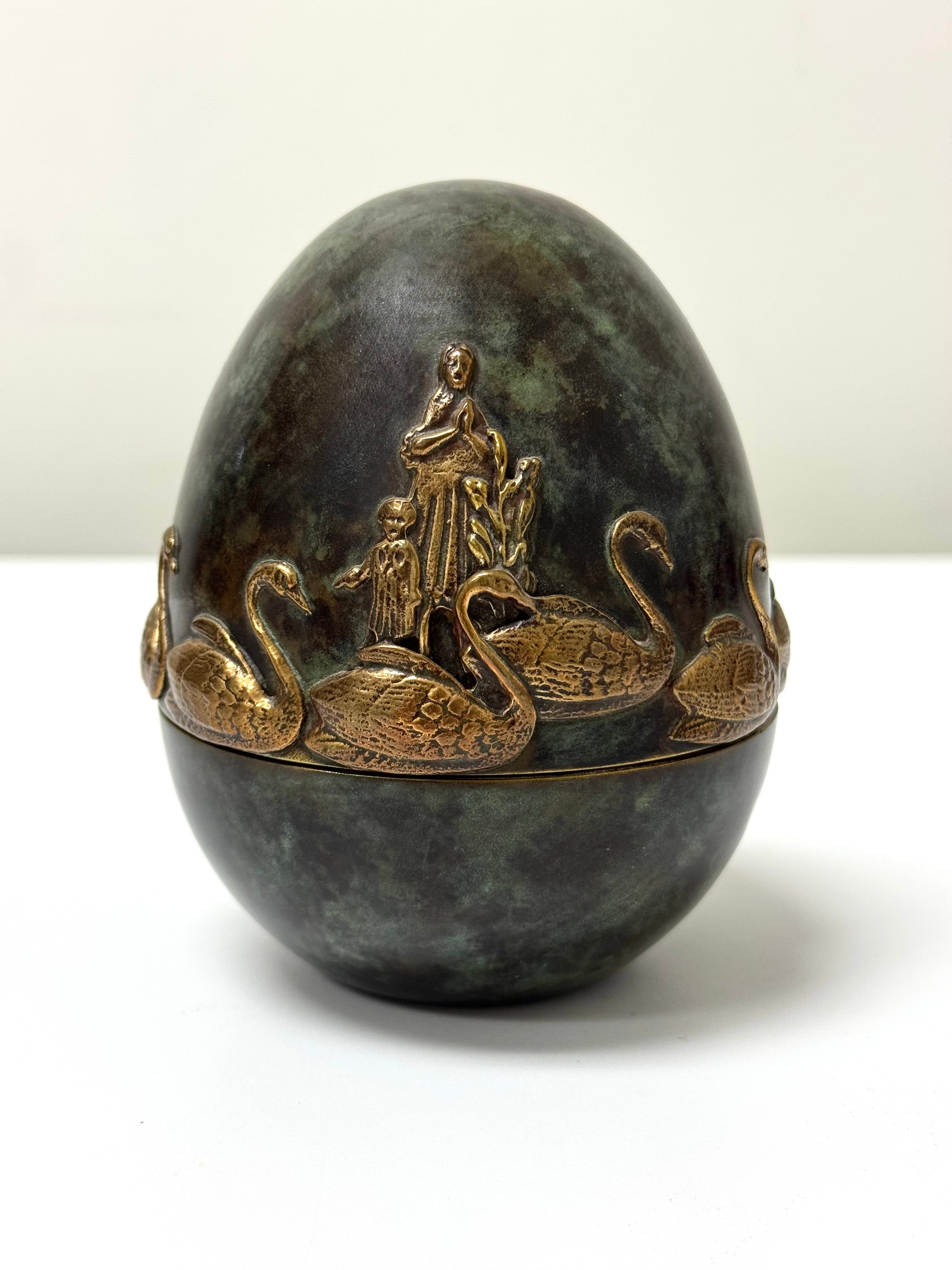 Hand-made Brass Swan Egg