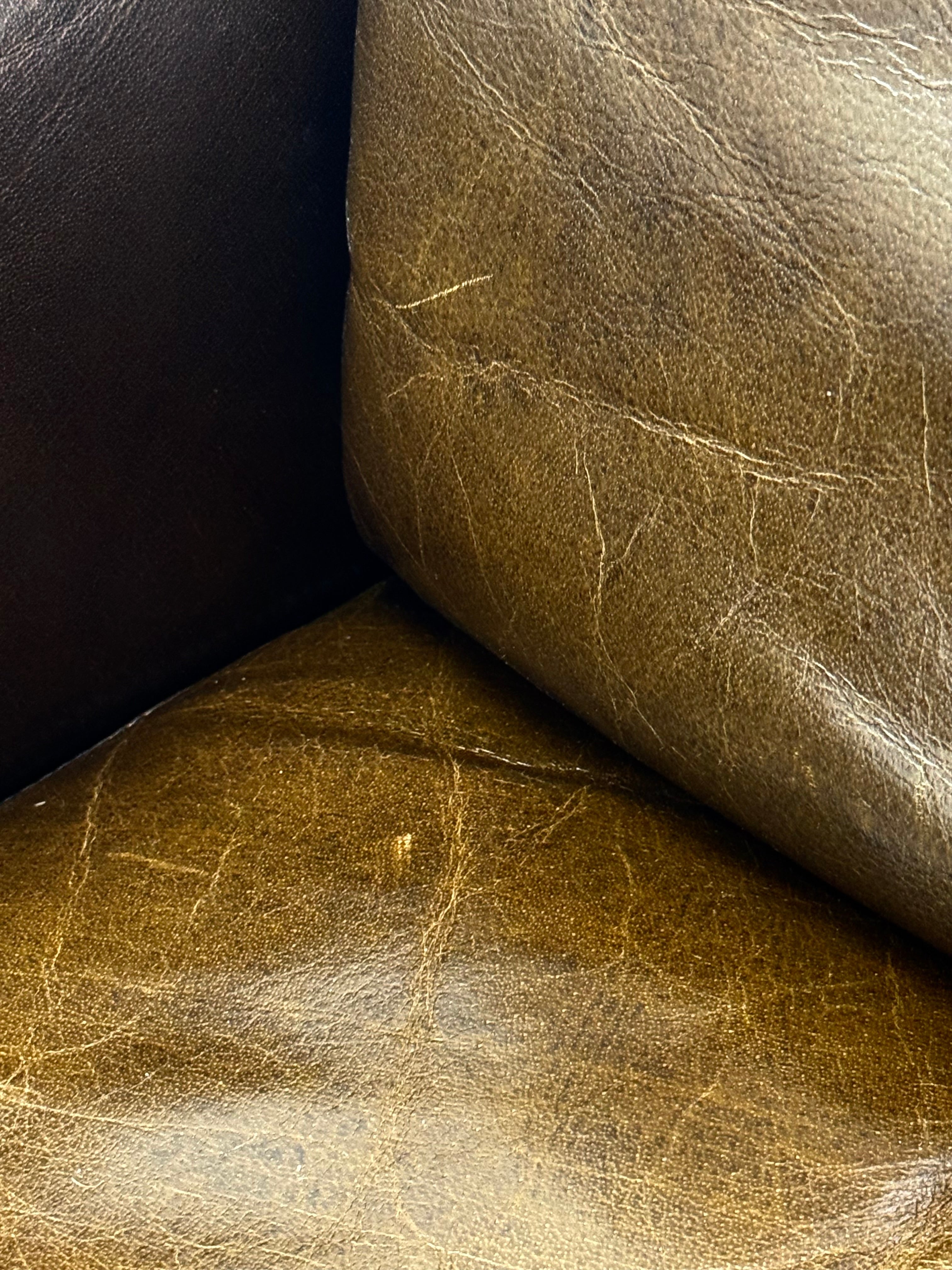 ELTE Burnished Brown Leather Chair