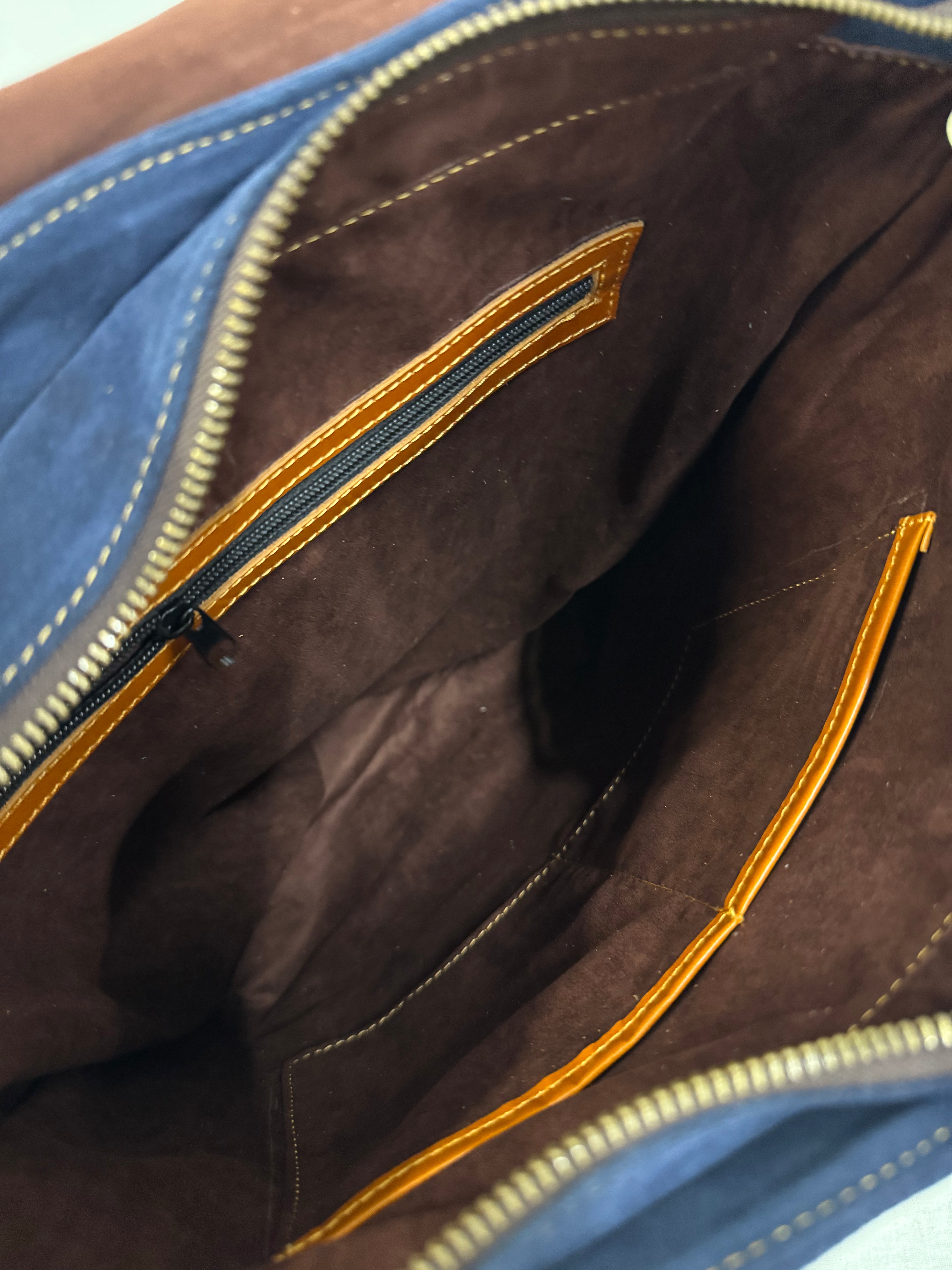 Indigo Blue Suede Backpack