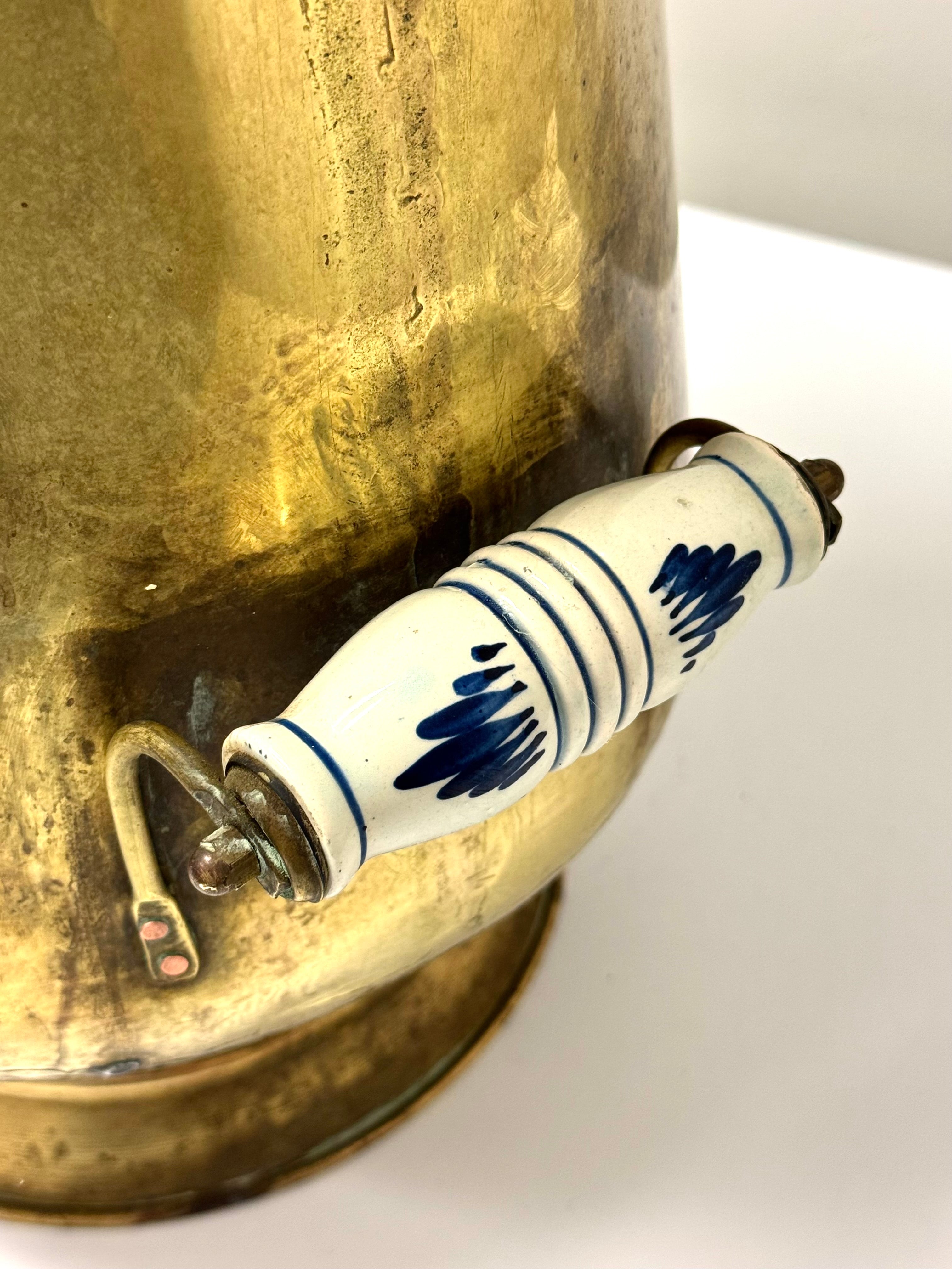 Vintage Brass Lion Head Coal Scuttle