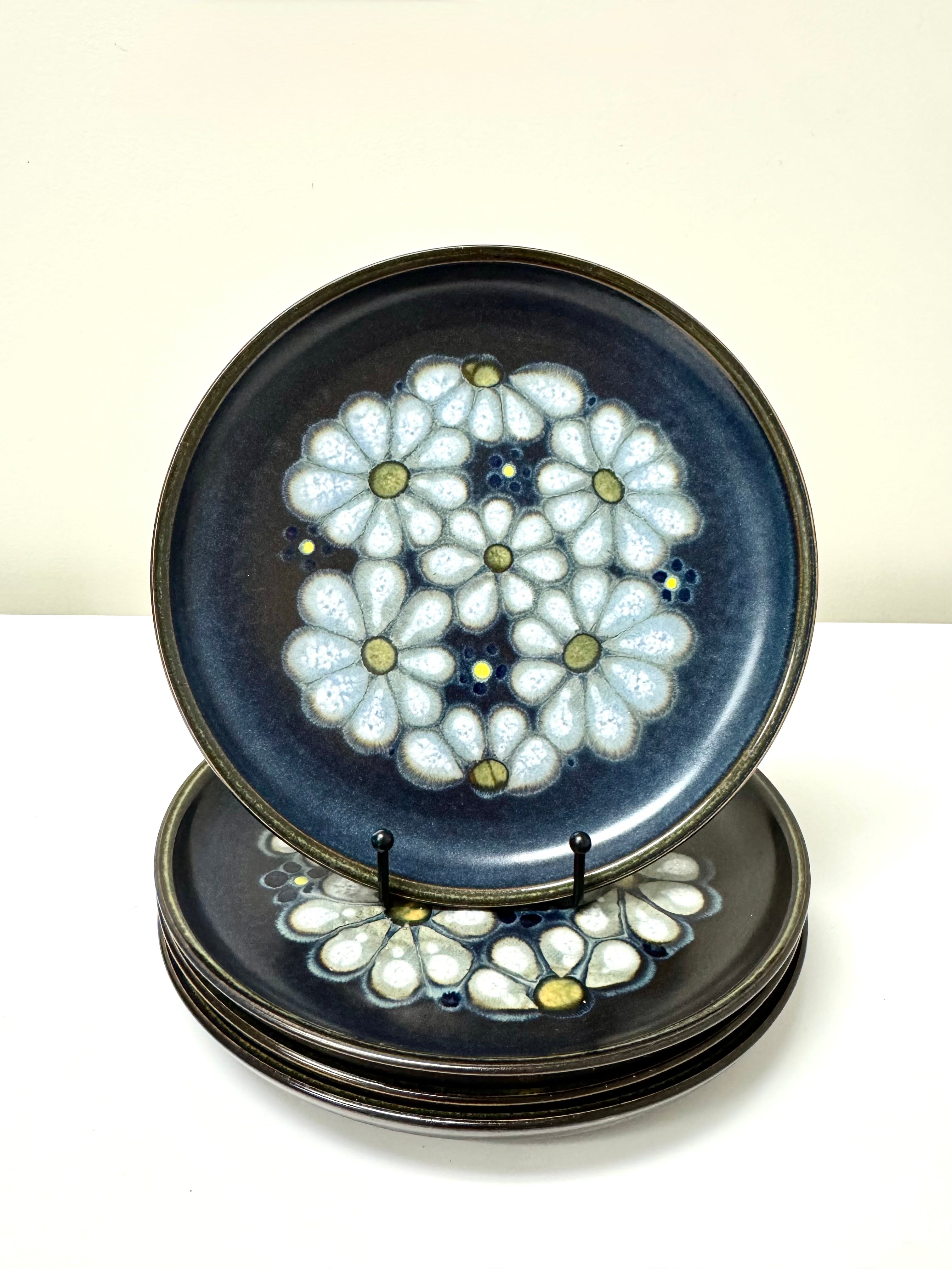Vintage DENBY 'Kismet Blue' Plates Set of 4