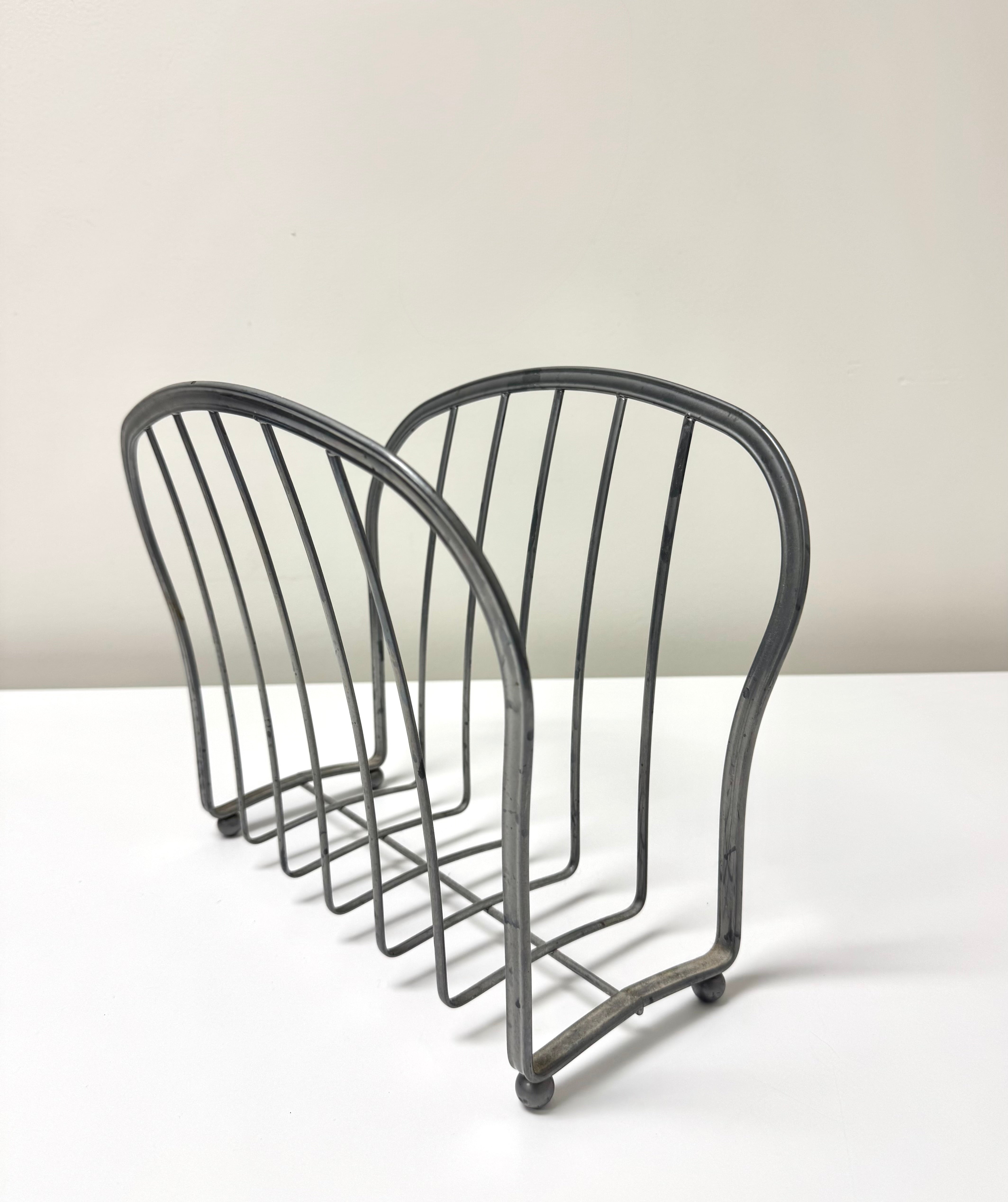 Vintage Grahphite Metal Magazine Rack
