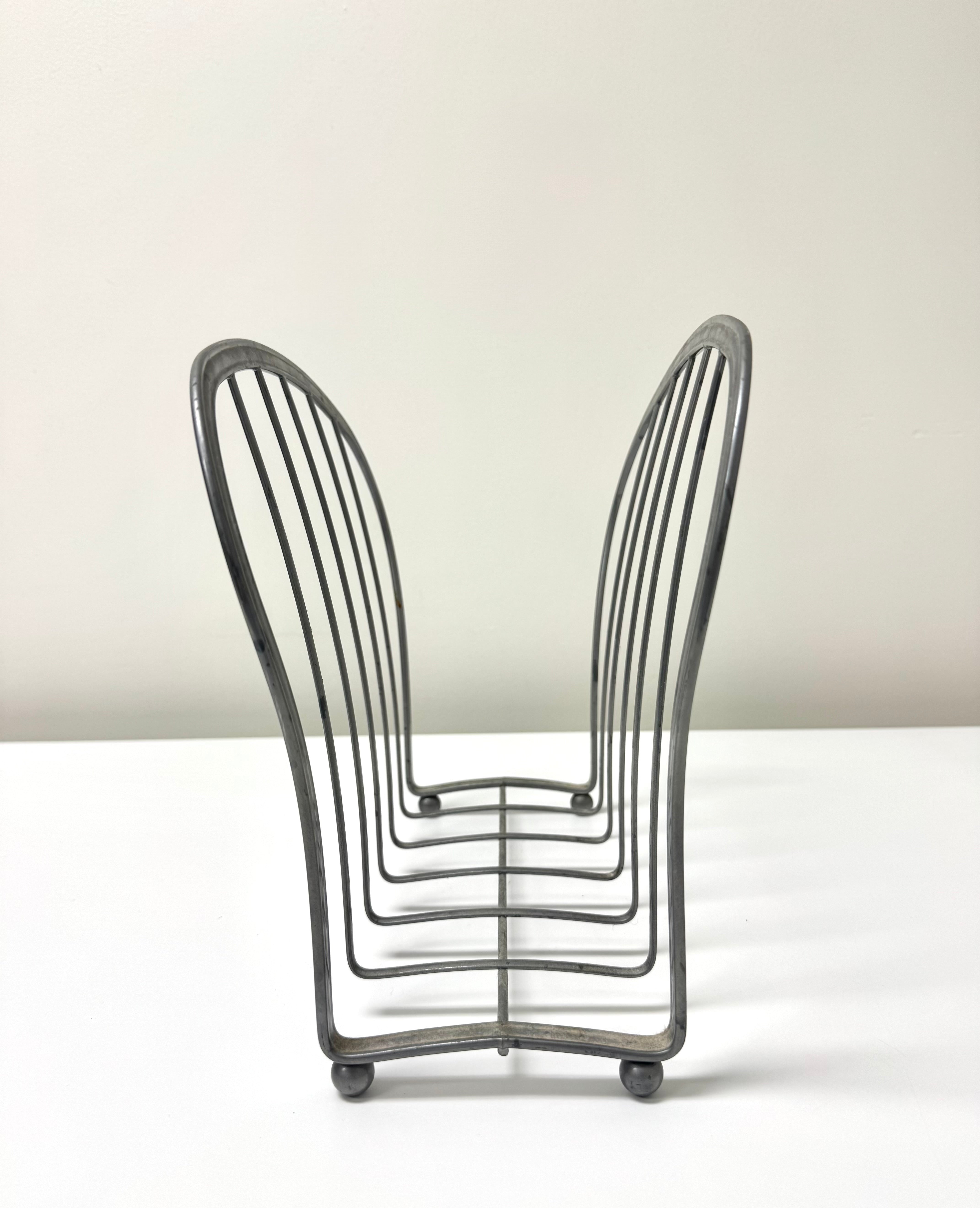 Vintage Grahphite Metal Magazine Rack