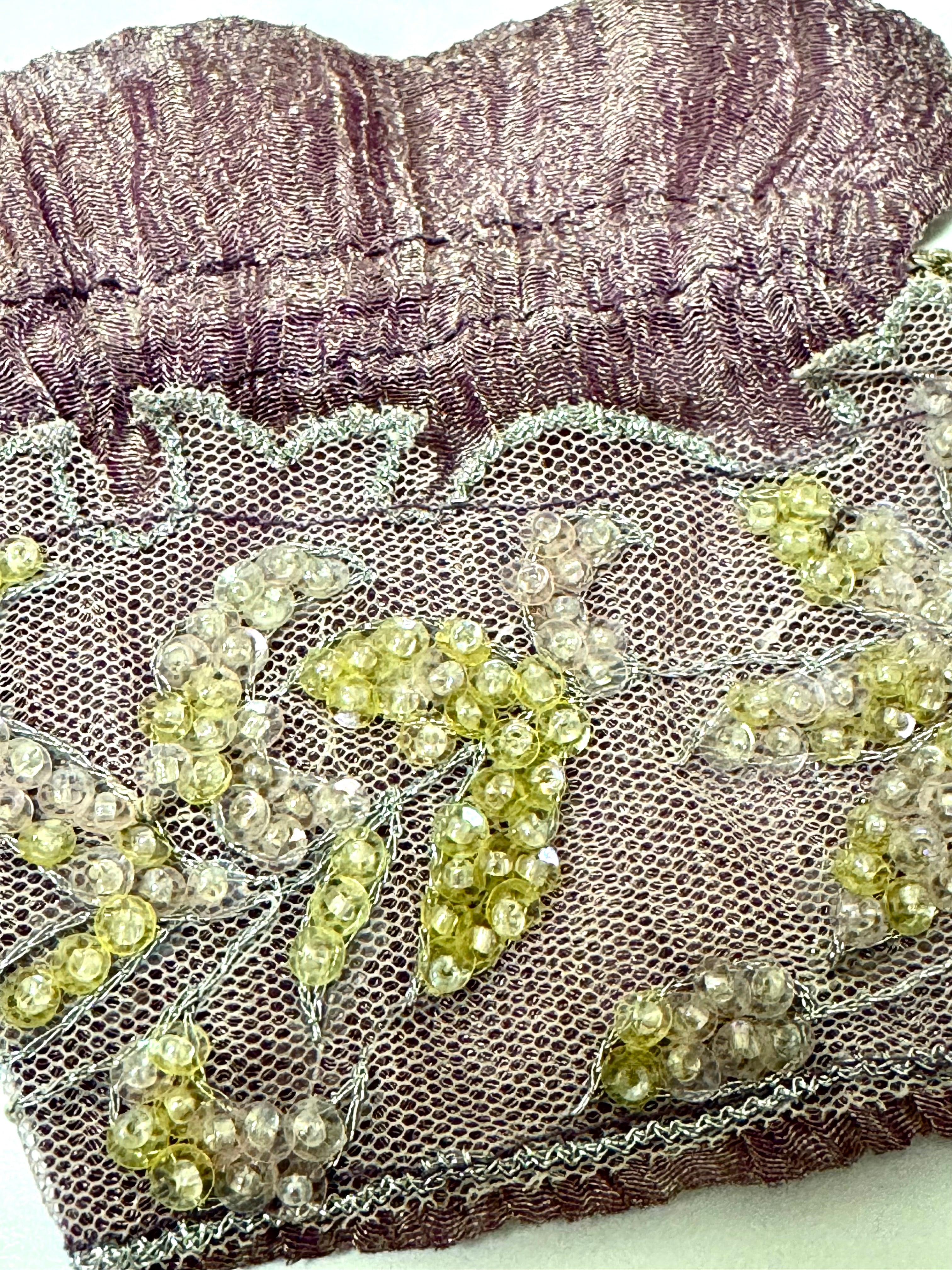Vintage Lavender Beaded Pouch