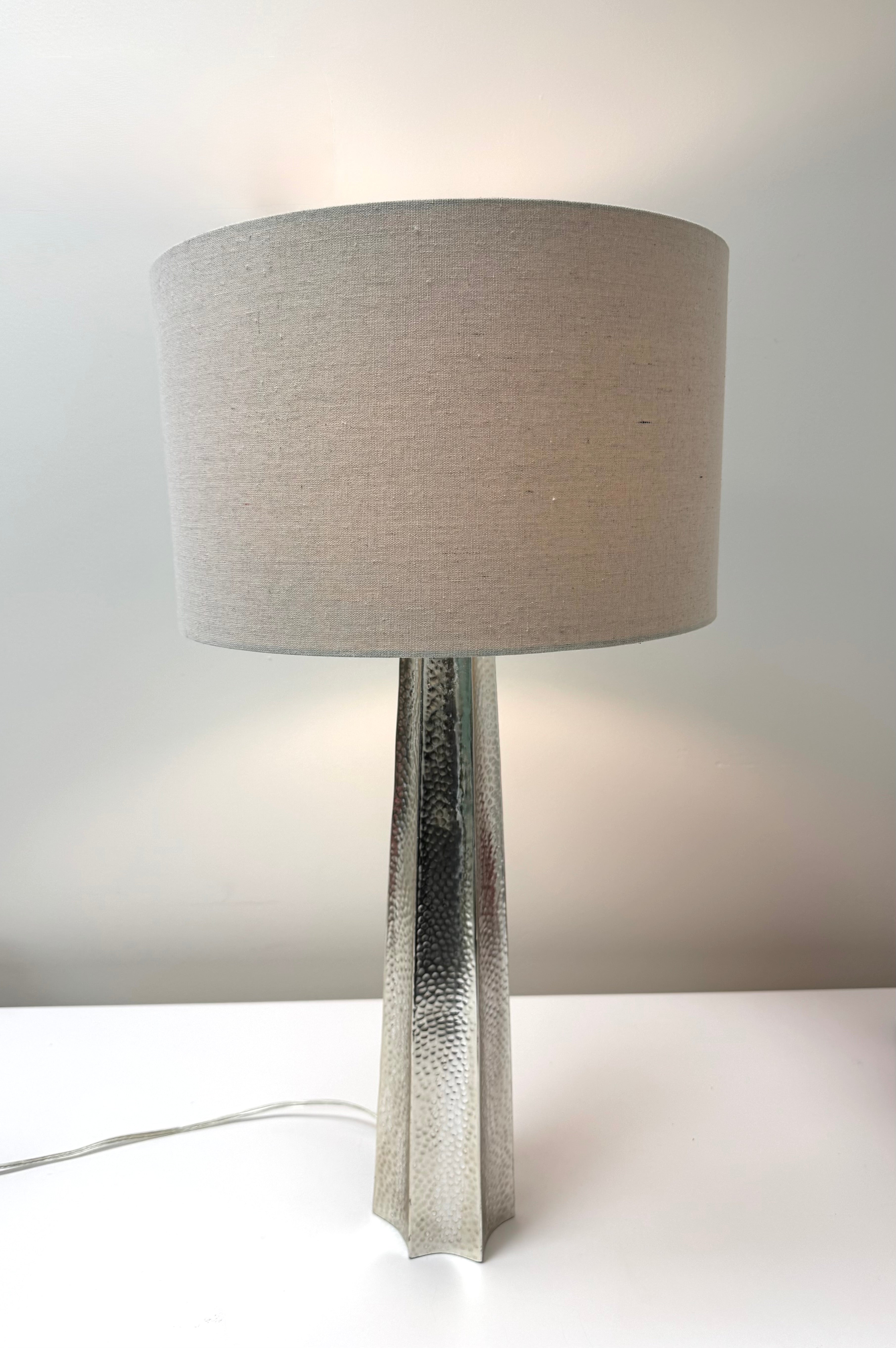 Hammered Silver Tapered Star Lamp
