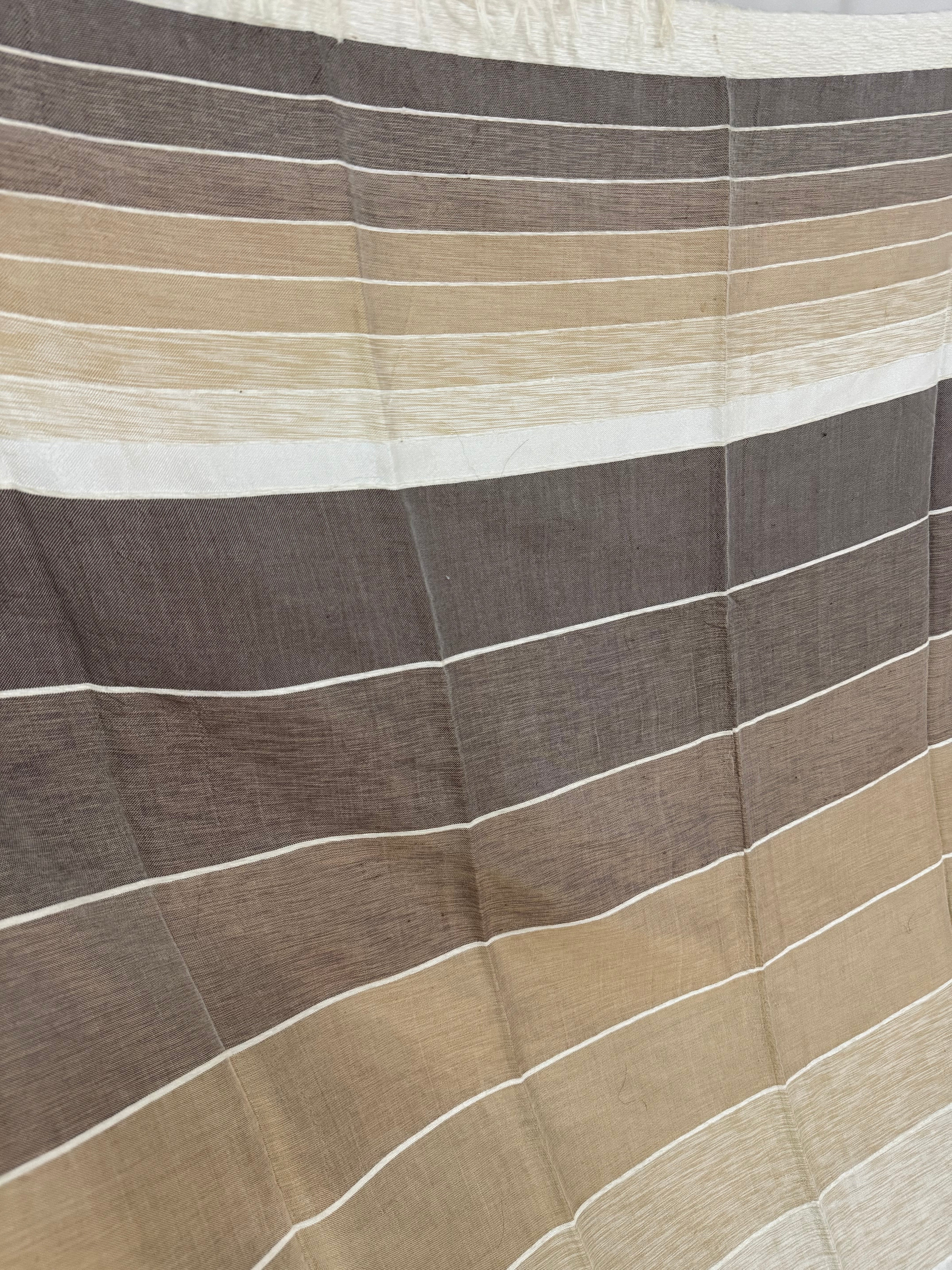 Shimmer Cotton Neutral Stripe 67" x 120" Throw