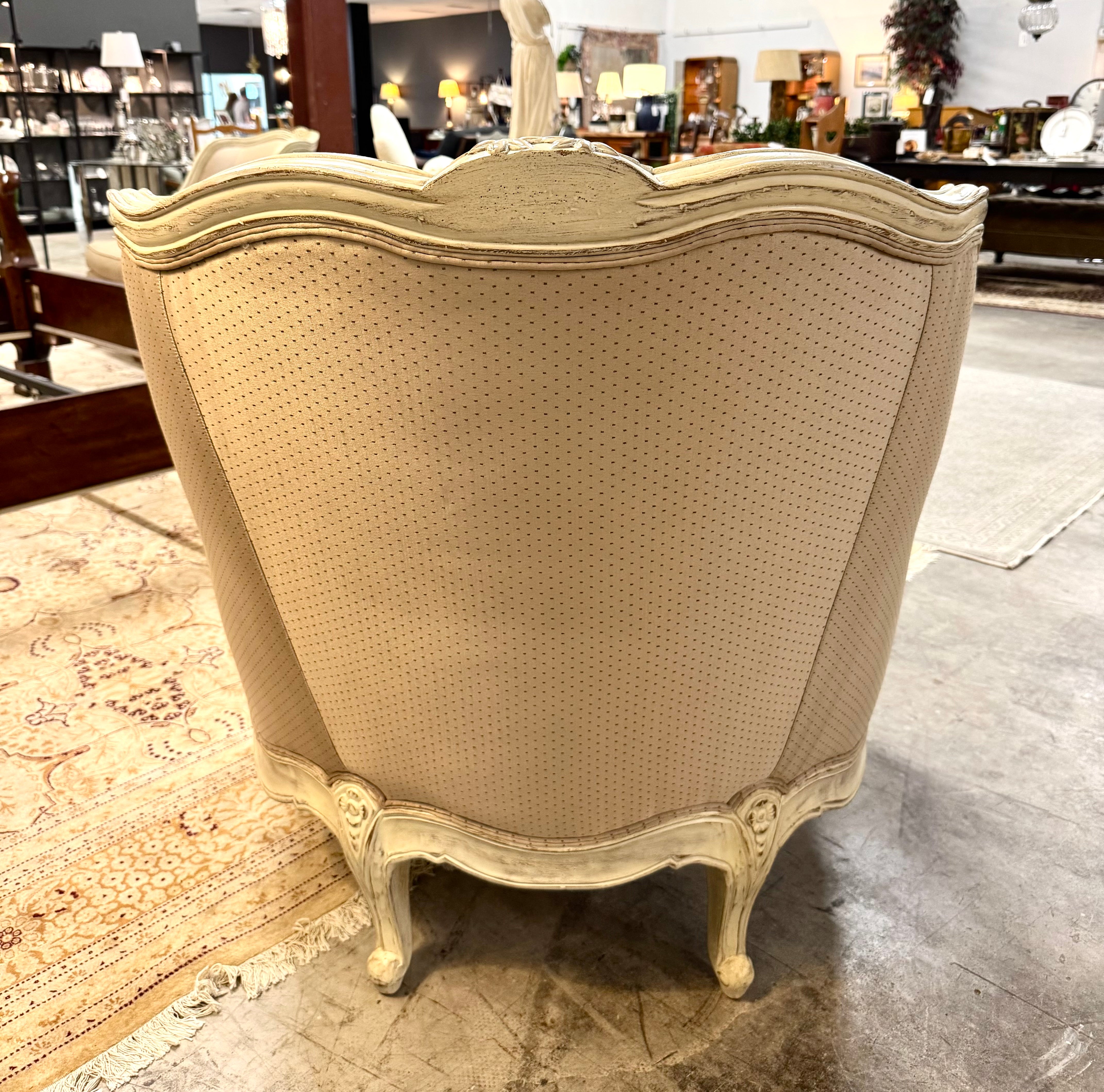 Custom LILLIAN AUGUST French Taupe Bergere Chair