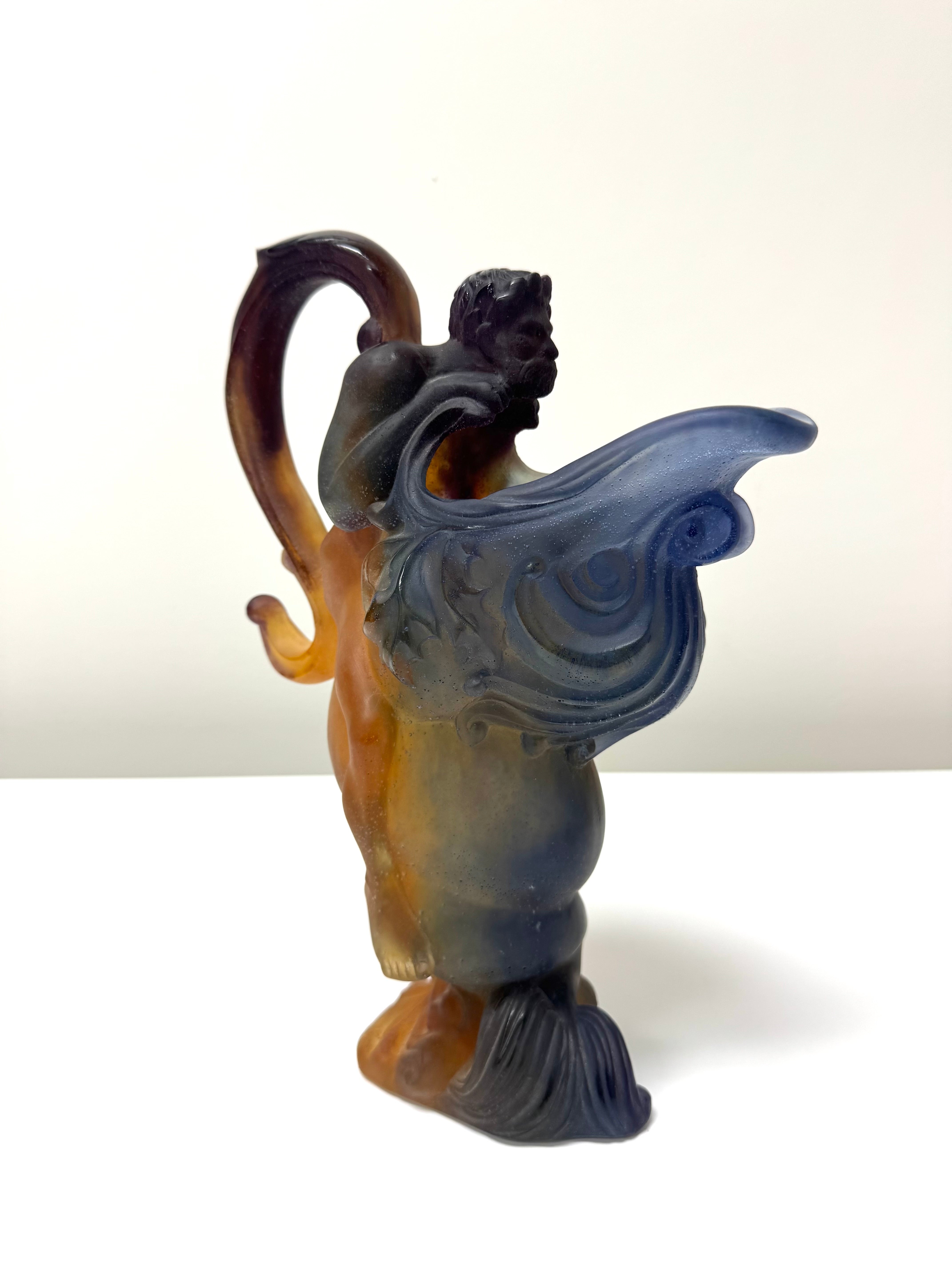 Rare DAUM FRANCE Pate de Verre 'Mythologie' Ewer