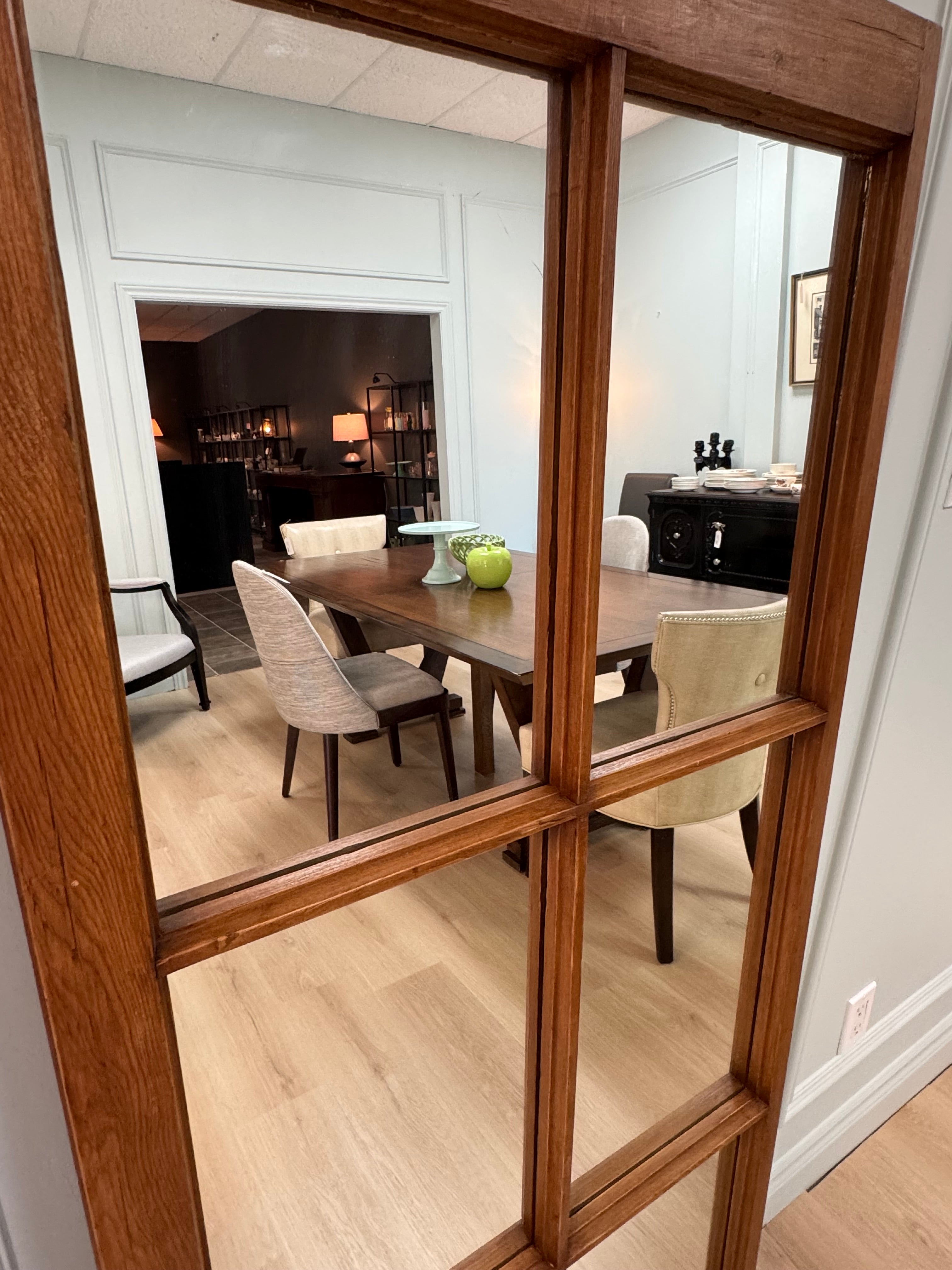 Vintage Pine Window Pane Mirror (62" x 27")