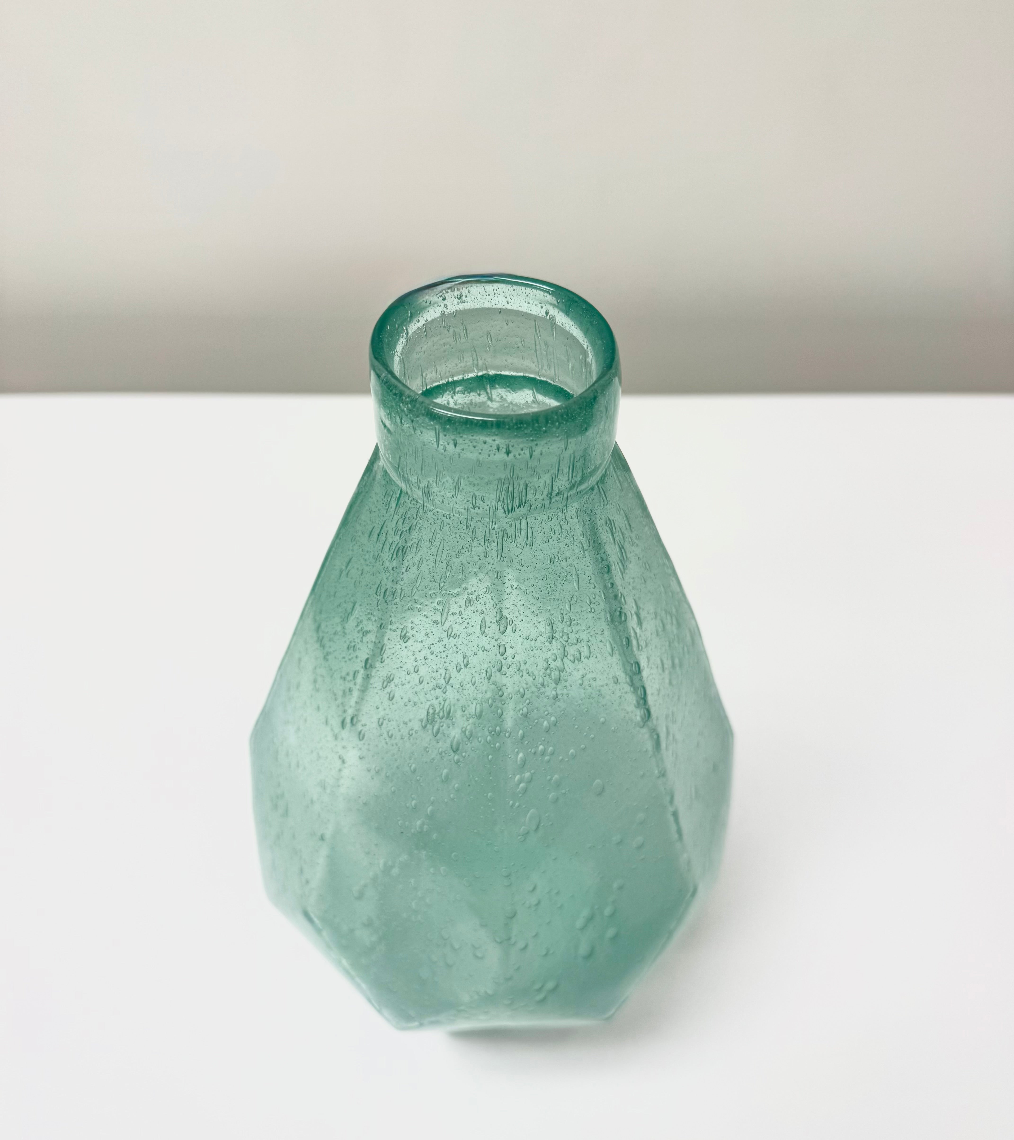 PIER 1 Sea Green Mottled Glass Vase