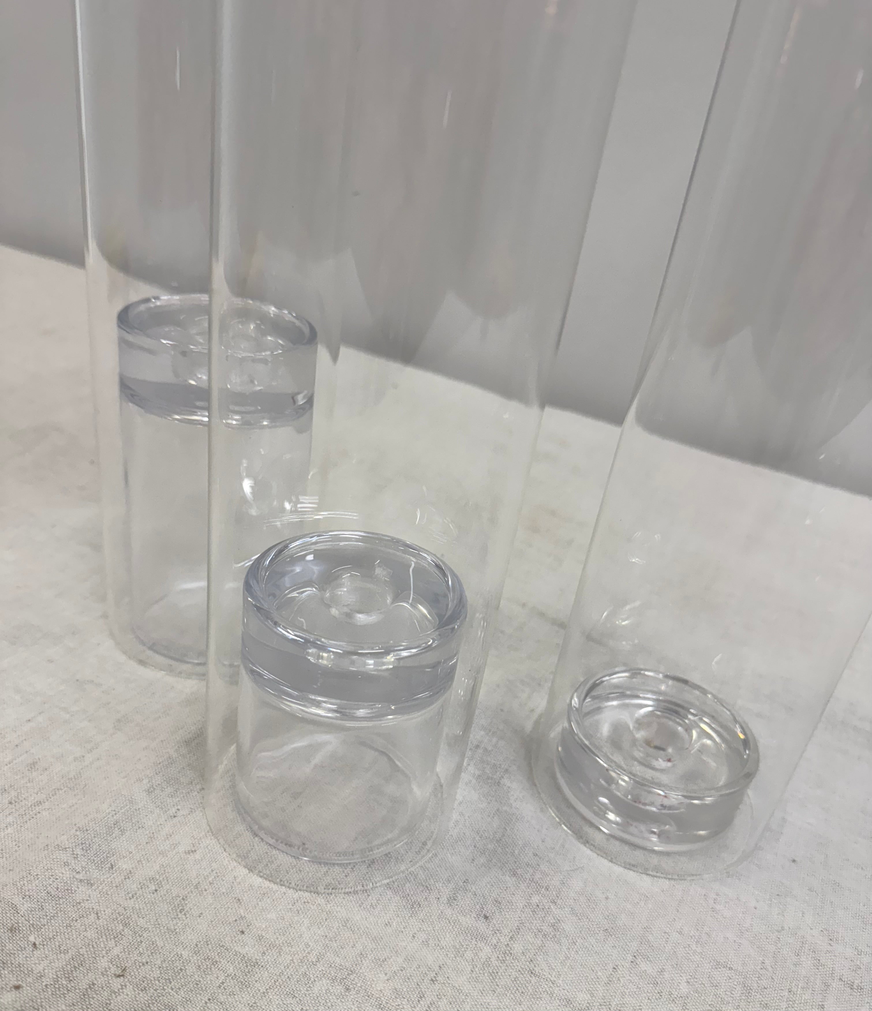Glass Hurricane Candle Holders Set of 3 (6 pieces)
