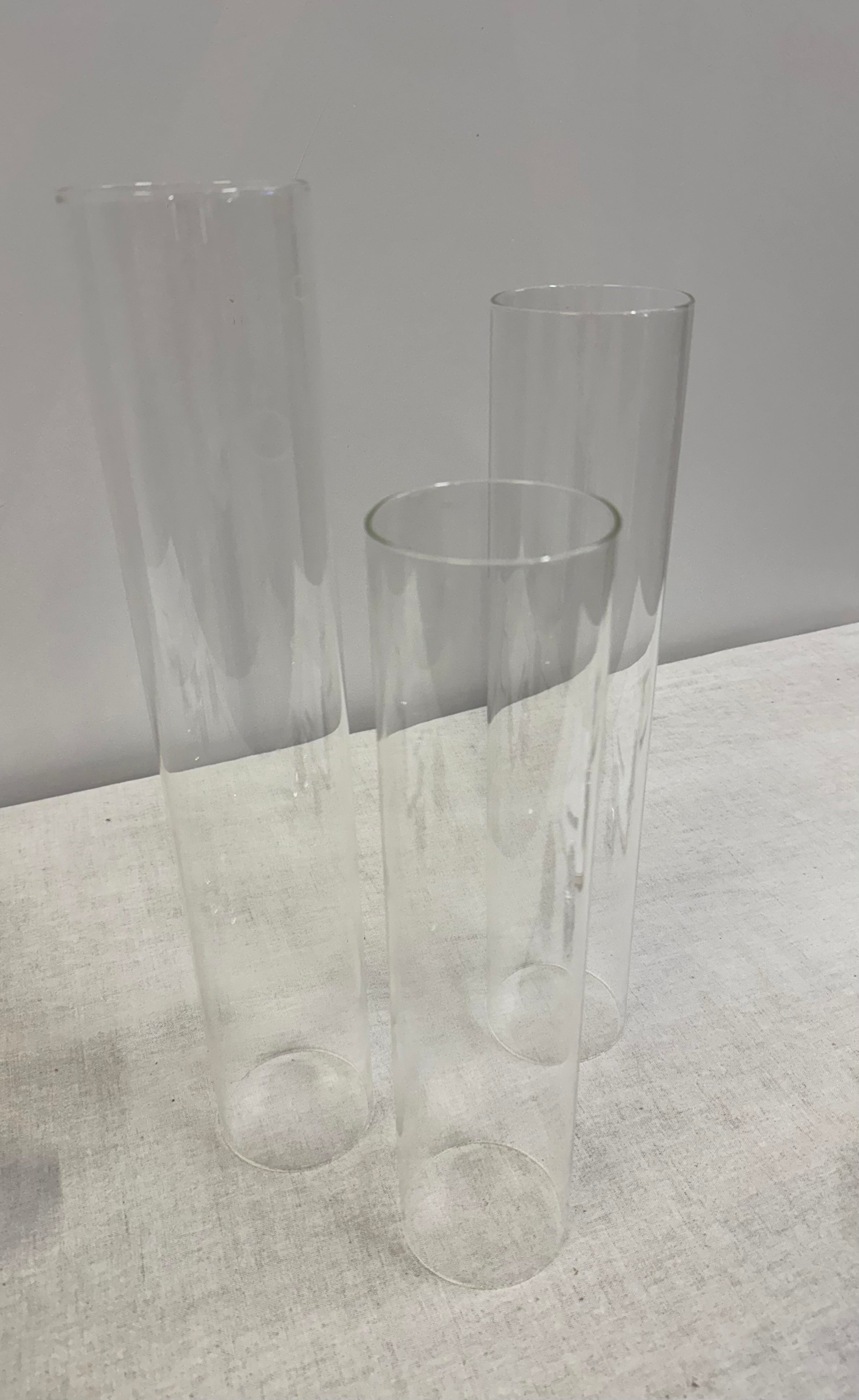 Glass Hurricane Candle Holders Set of 3 (6 pieces)