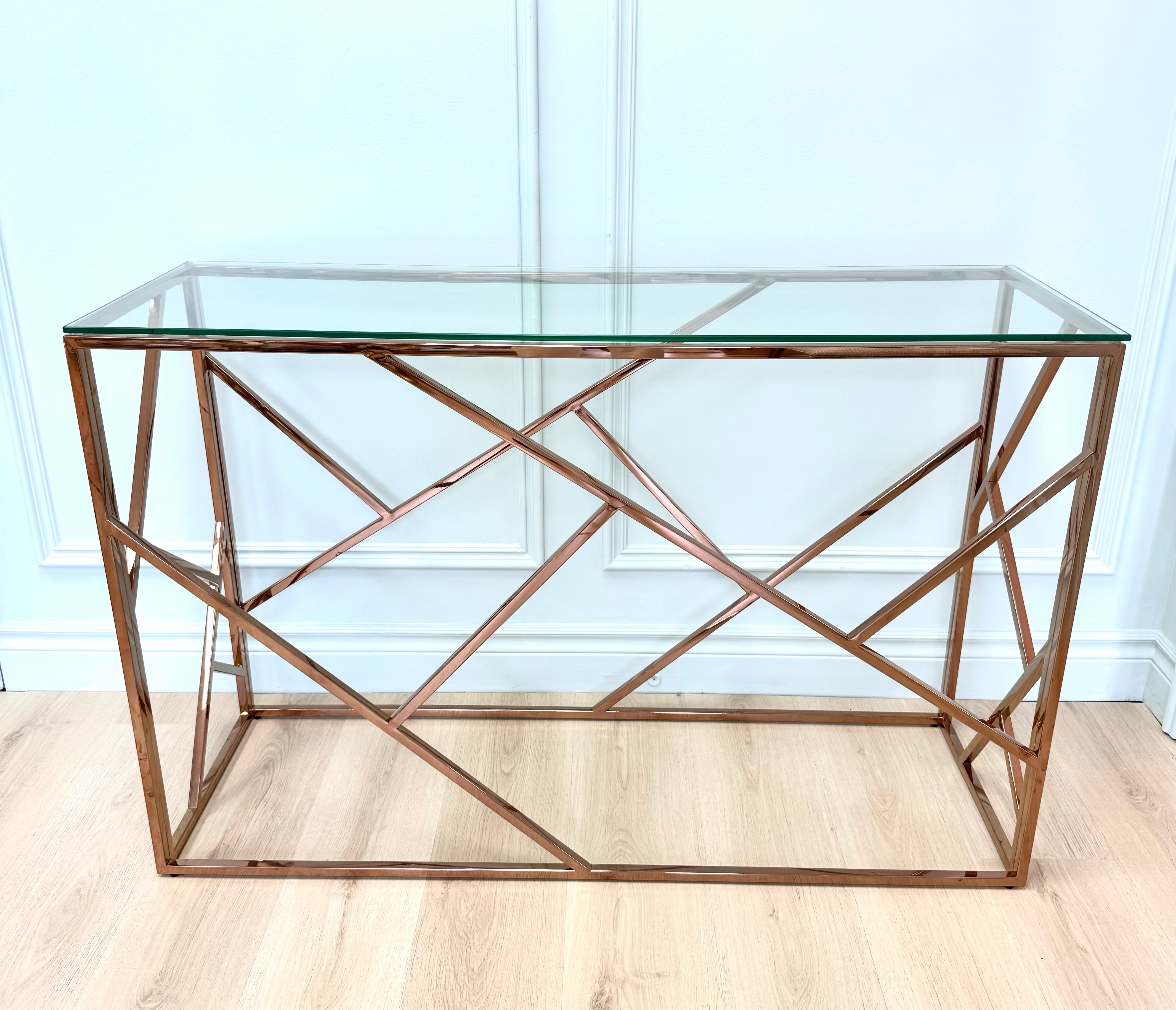 Rose Gold Geometric Console