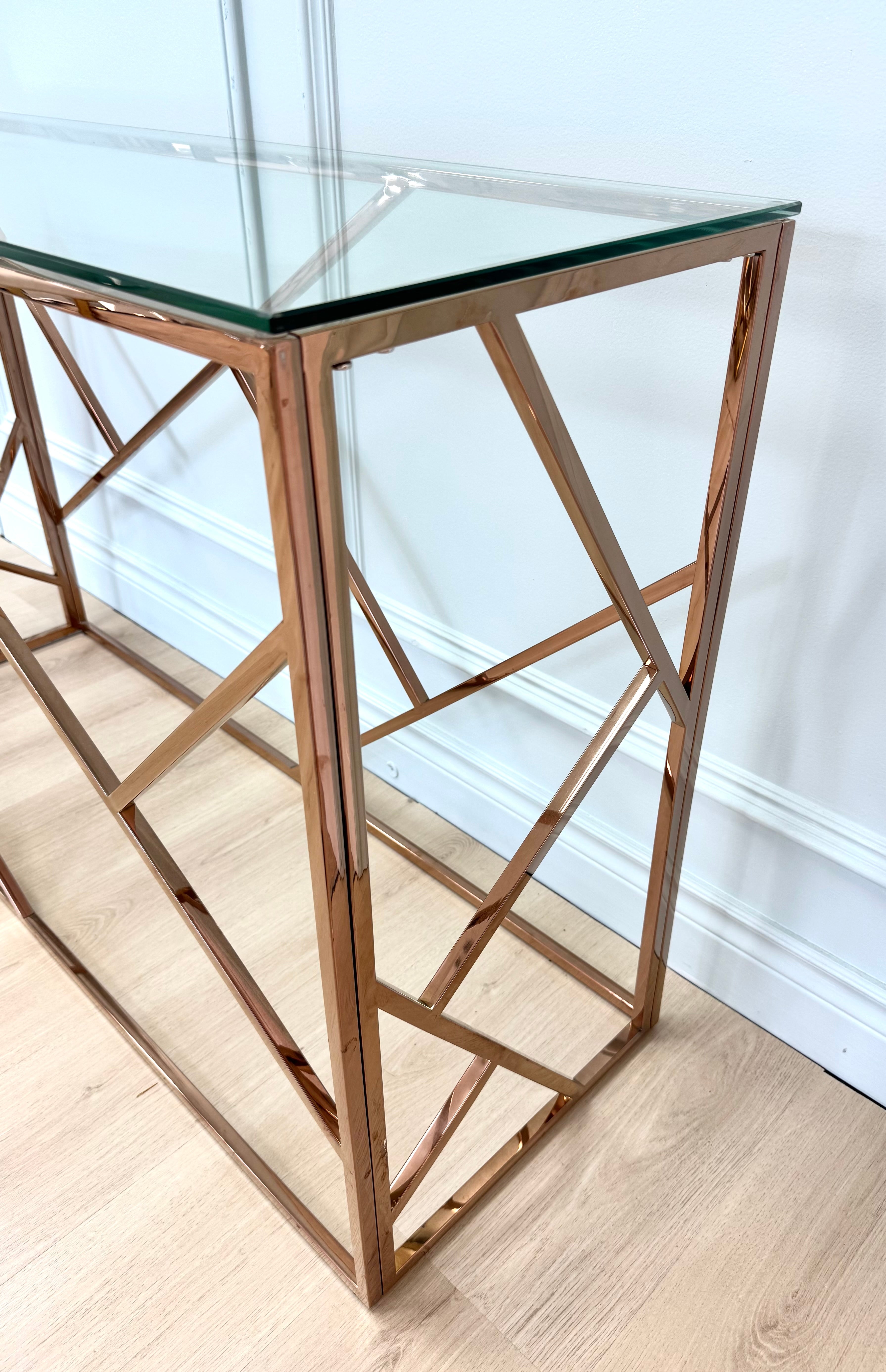 Rose Gold Geometric Console
