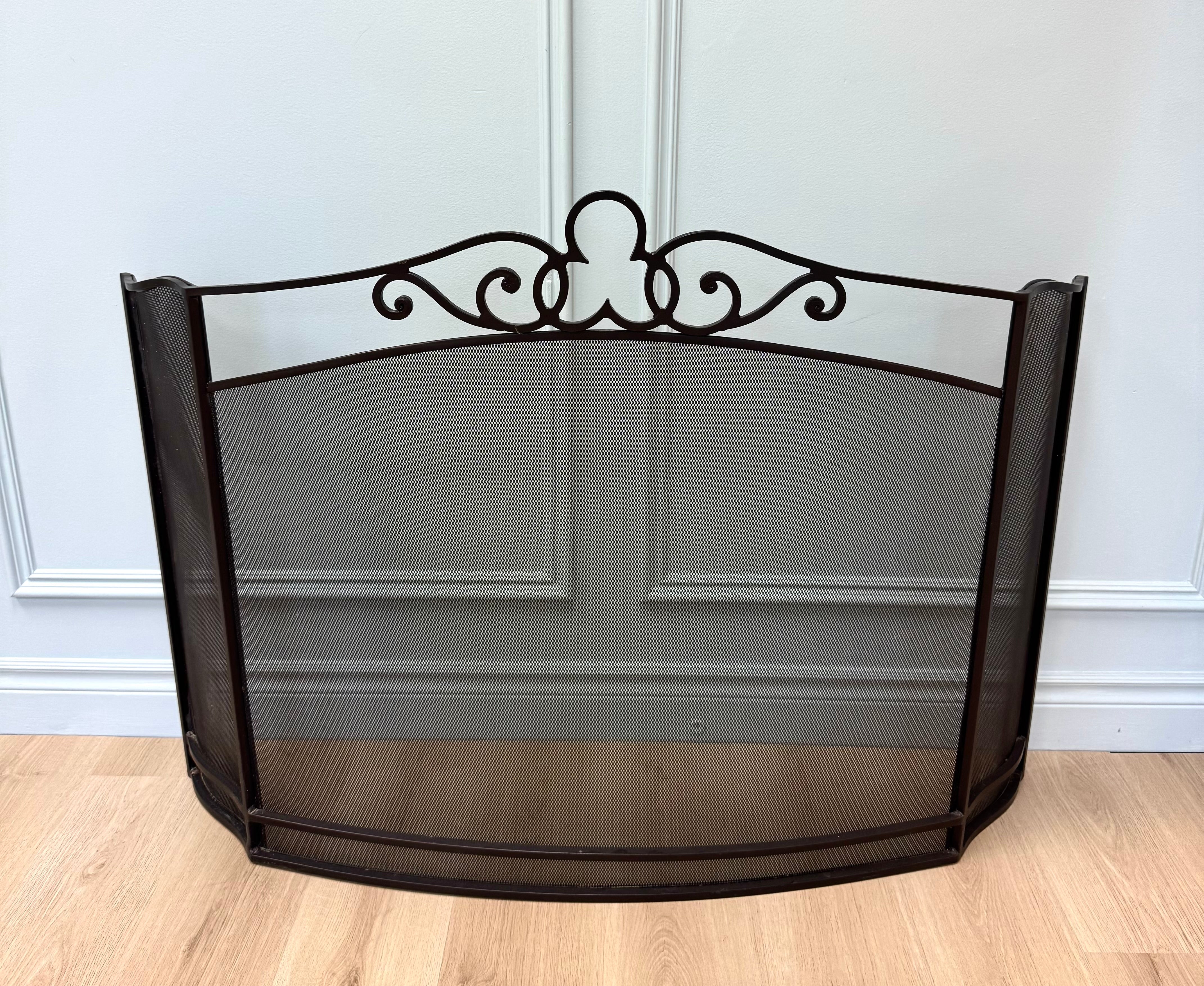 Black Mesh Single-panel Firescreen