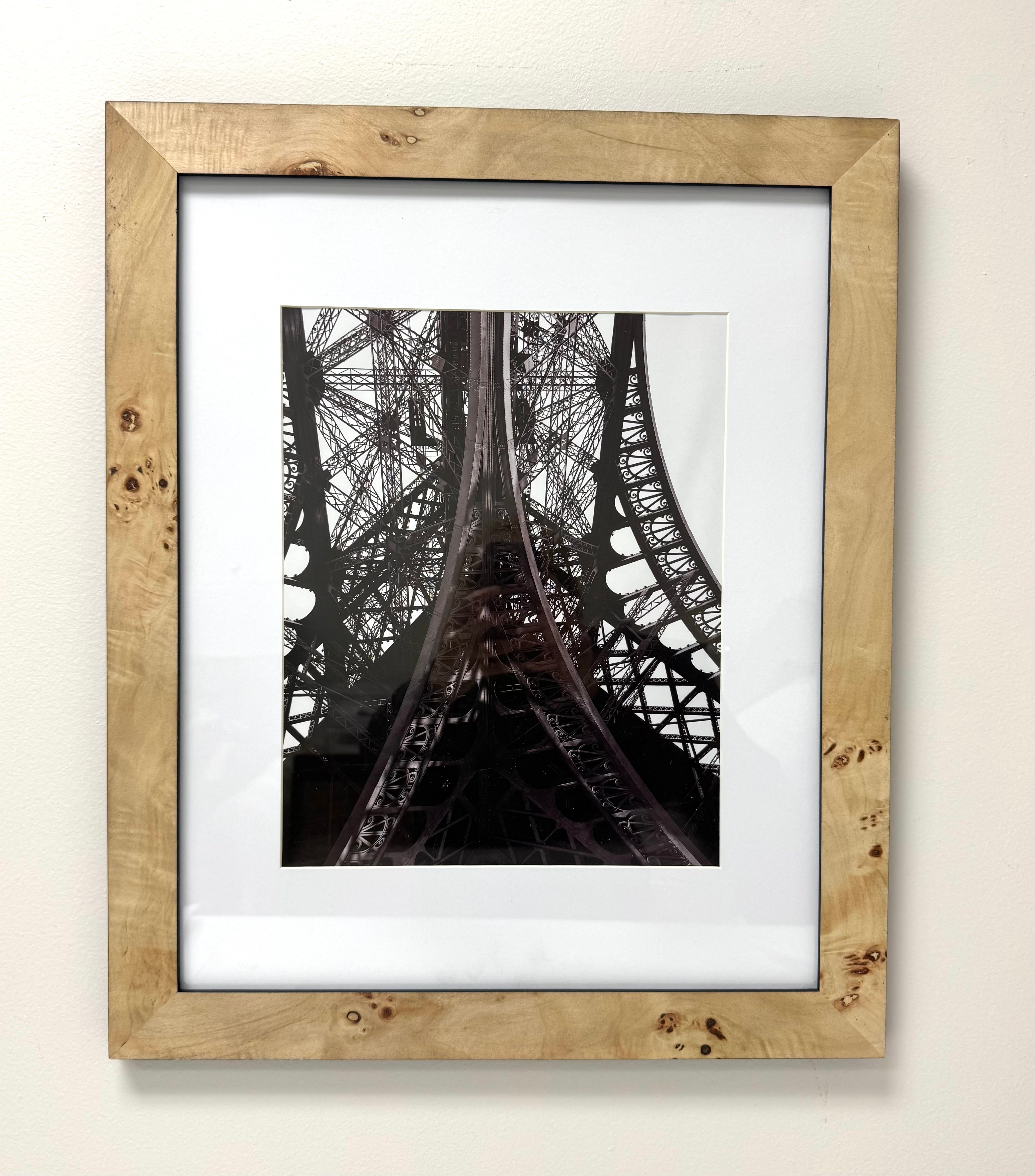 Eiffel Tower Print in Knotty Wood Frame