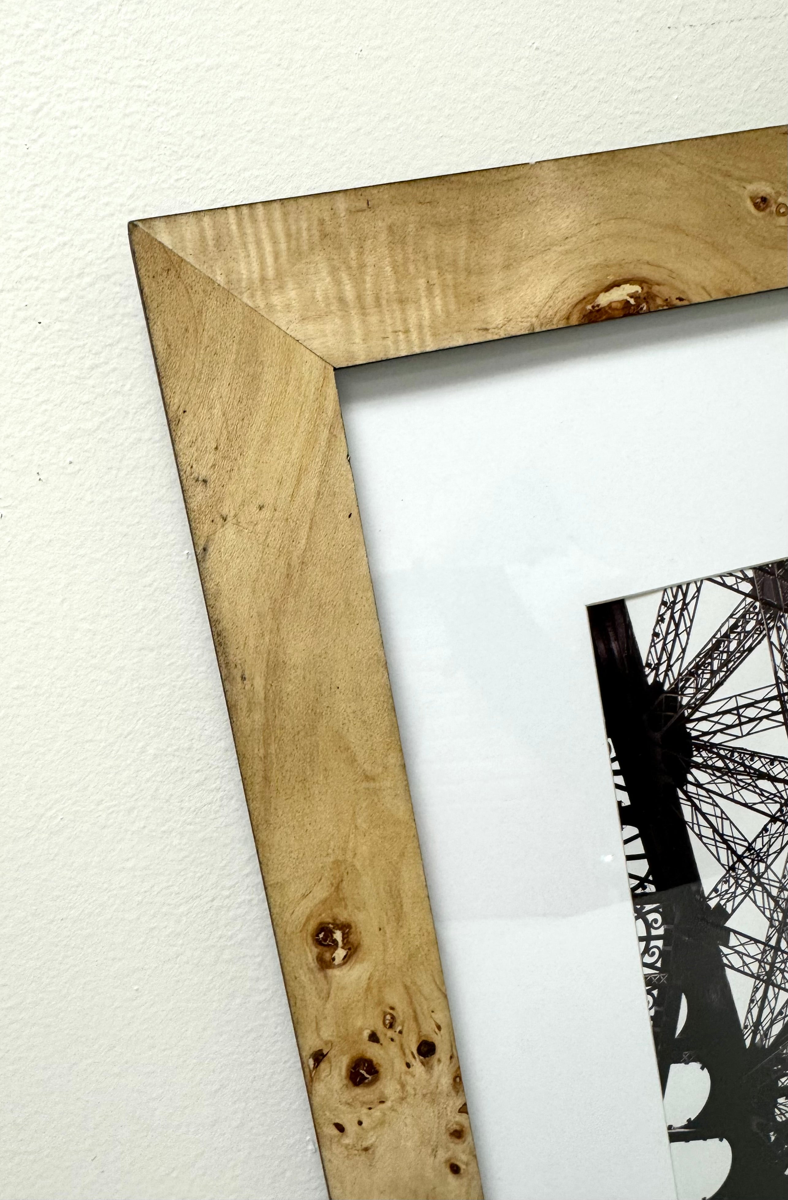 Eiffel Tower Print in Knotty Wood Frame