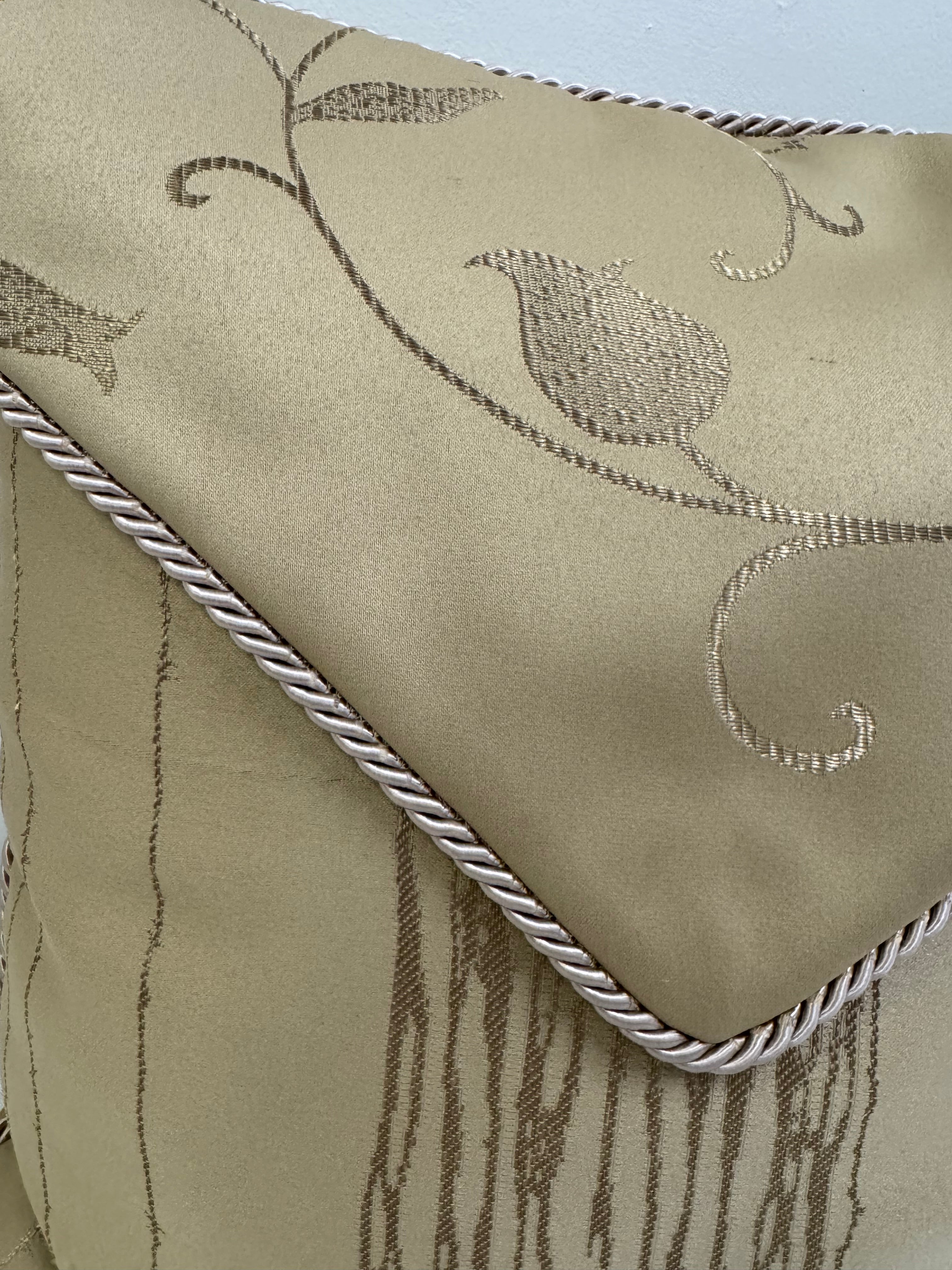 Olive Taupe Floral Vine Envelope 16" Pillow