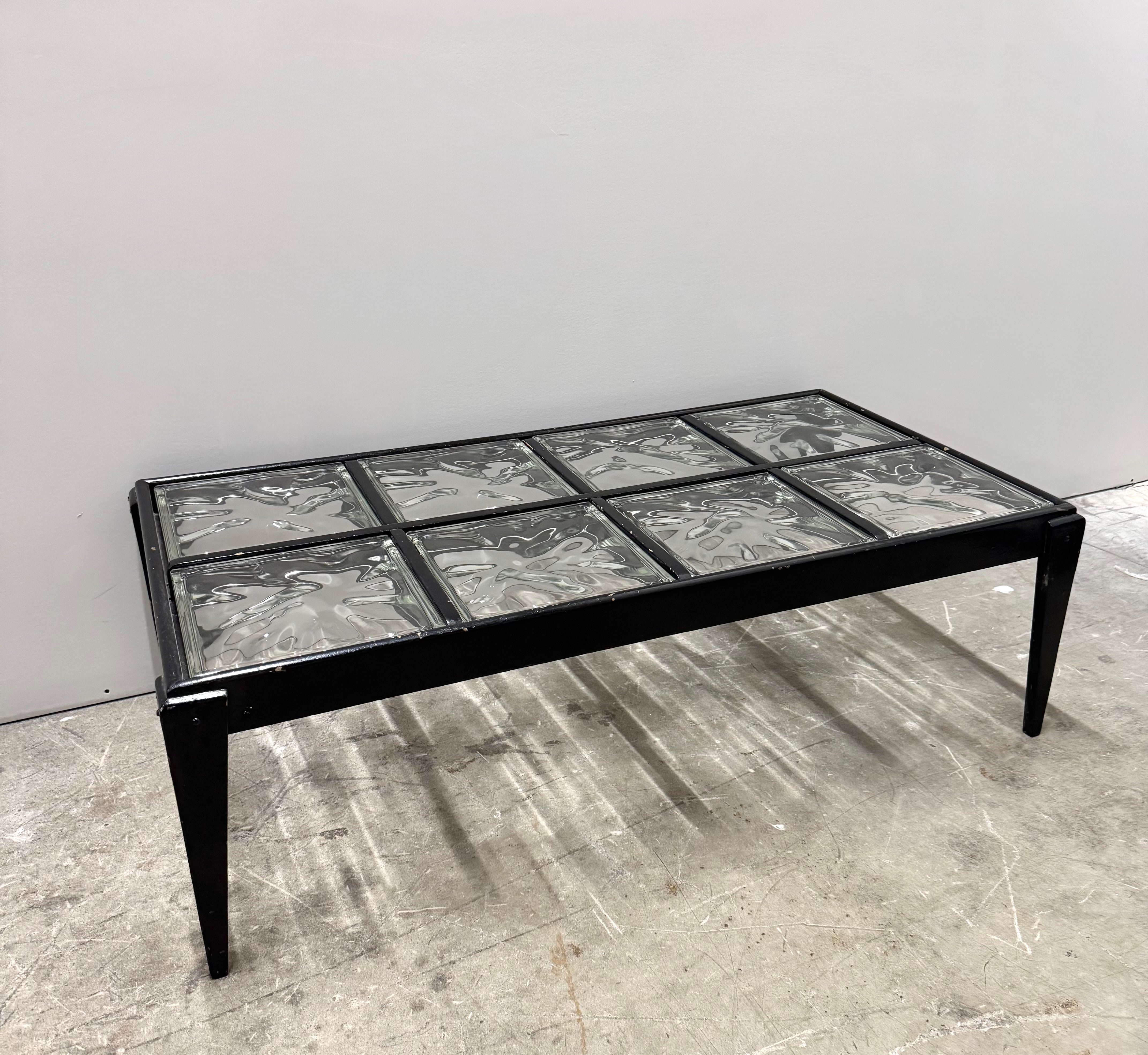 Industrial Loft Glass-block Coffee Table