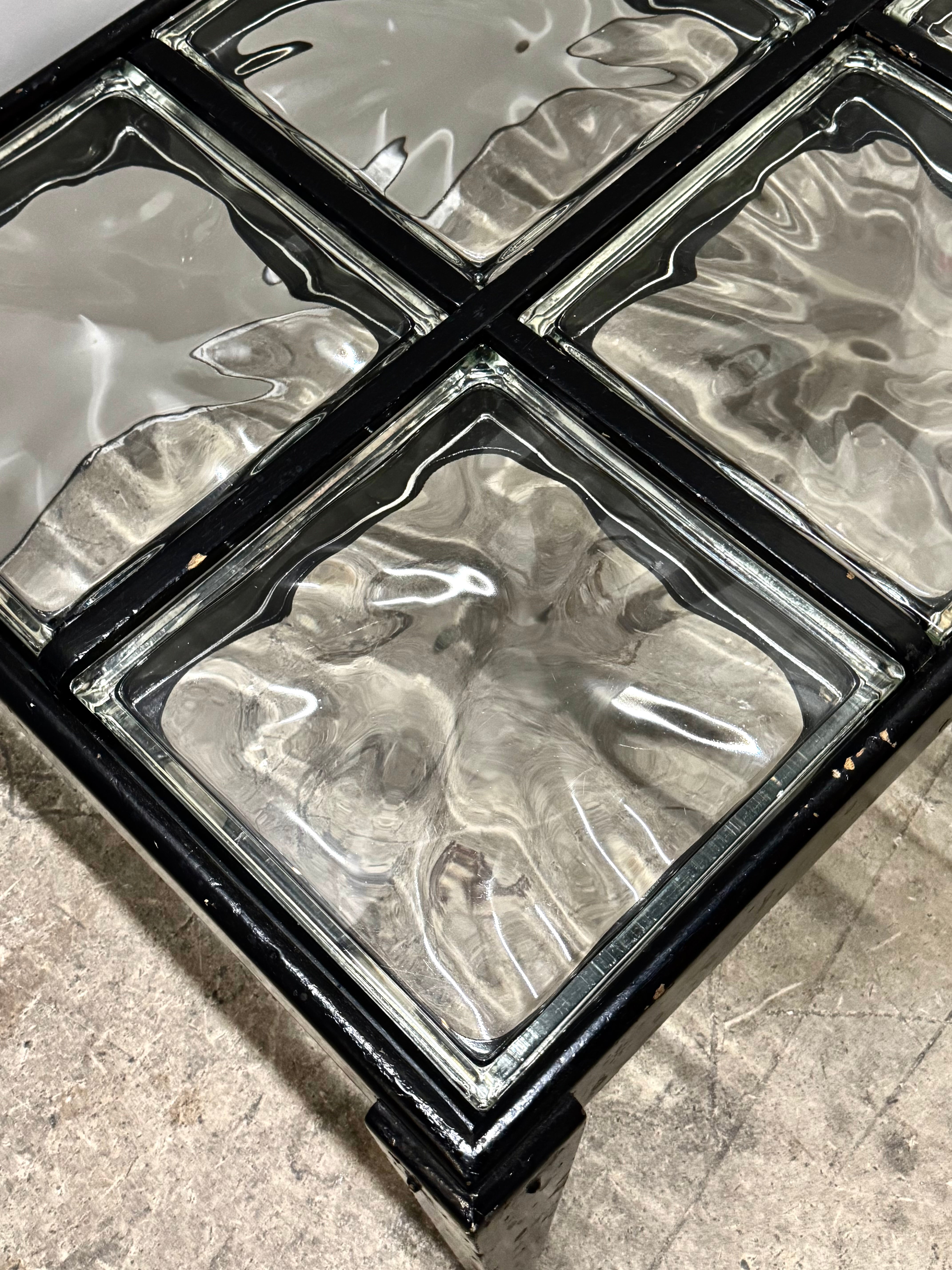 Industrial Loft Glass-block Coffee Table