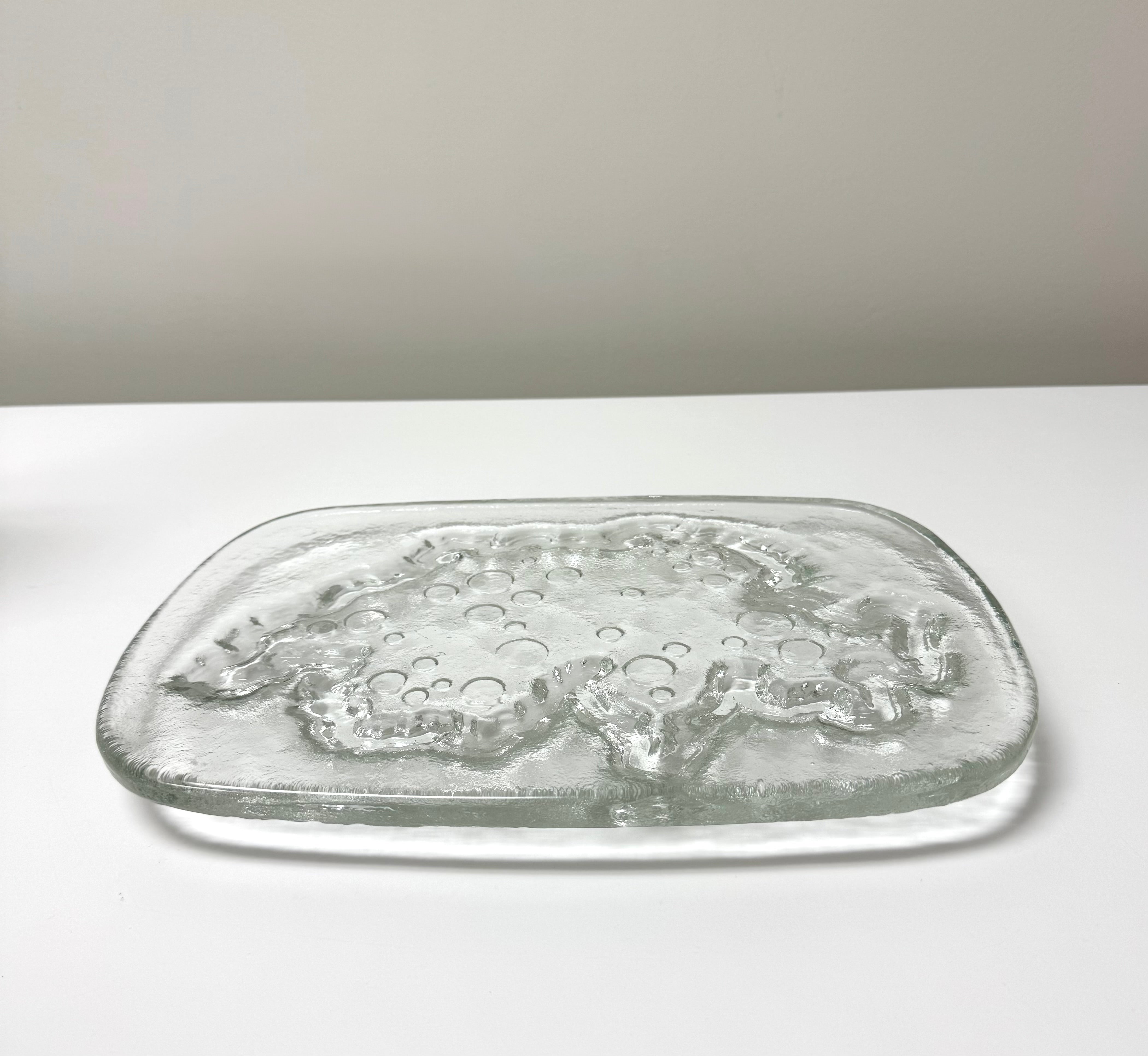 GLASI HERGISWIL Switzerland Map Glass Cheese Board