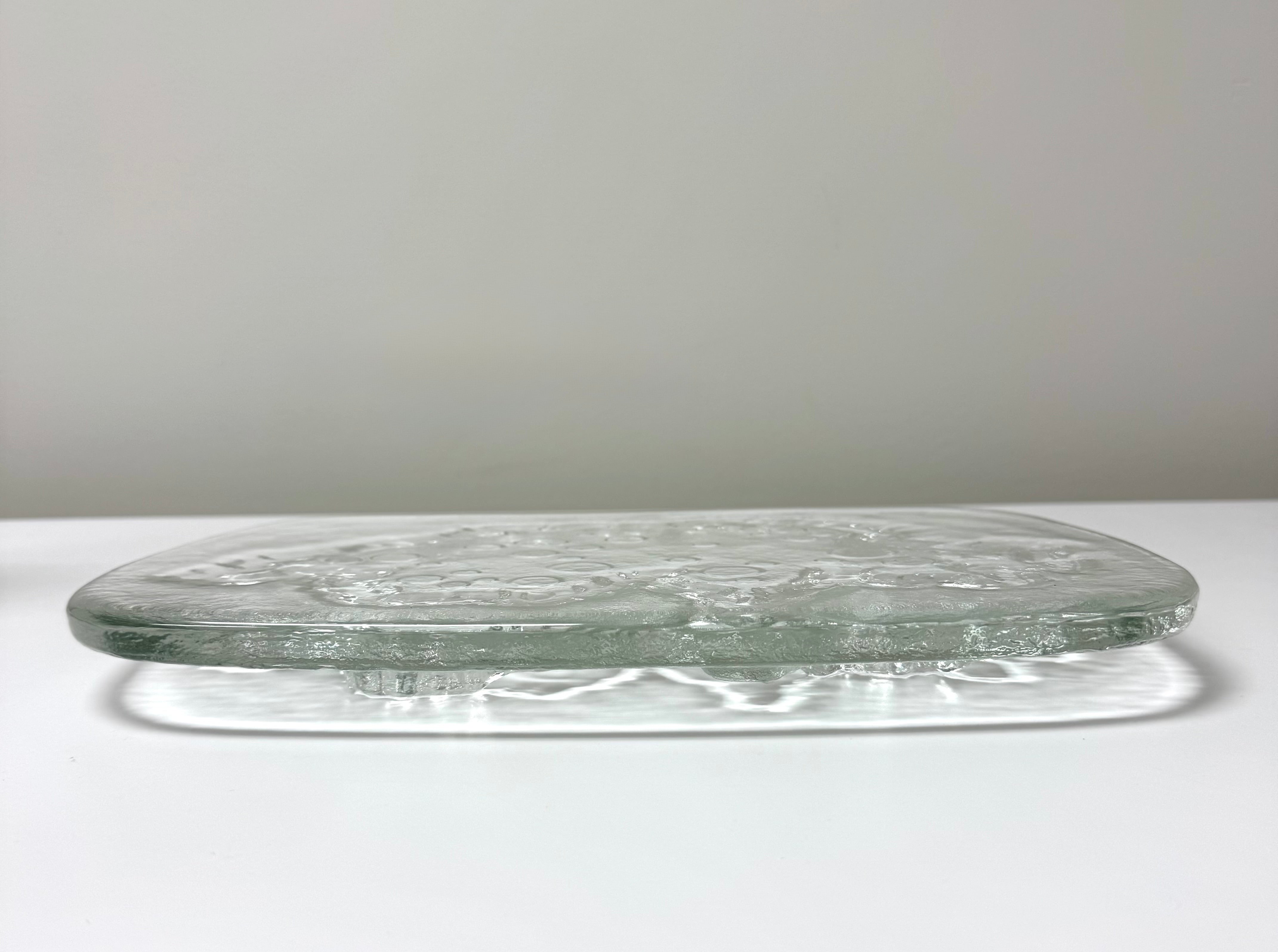 GLASI HERGISWIL Switzerland Map Glass Cheese Board