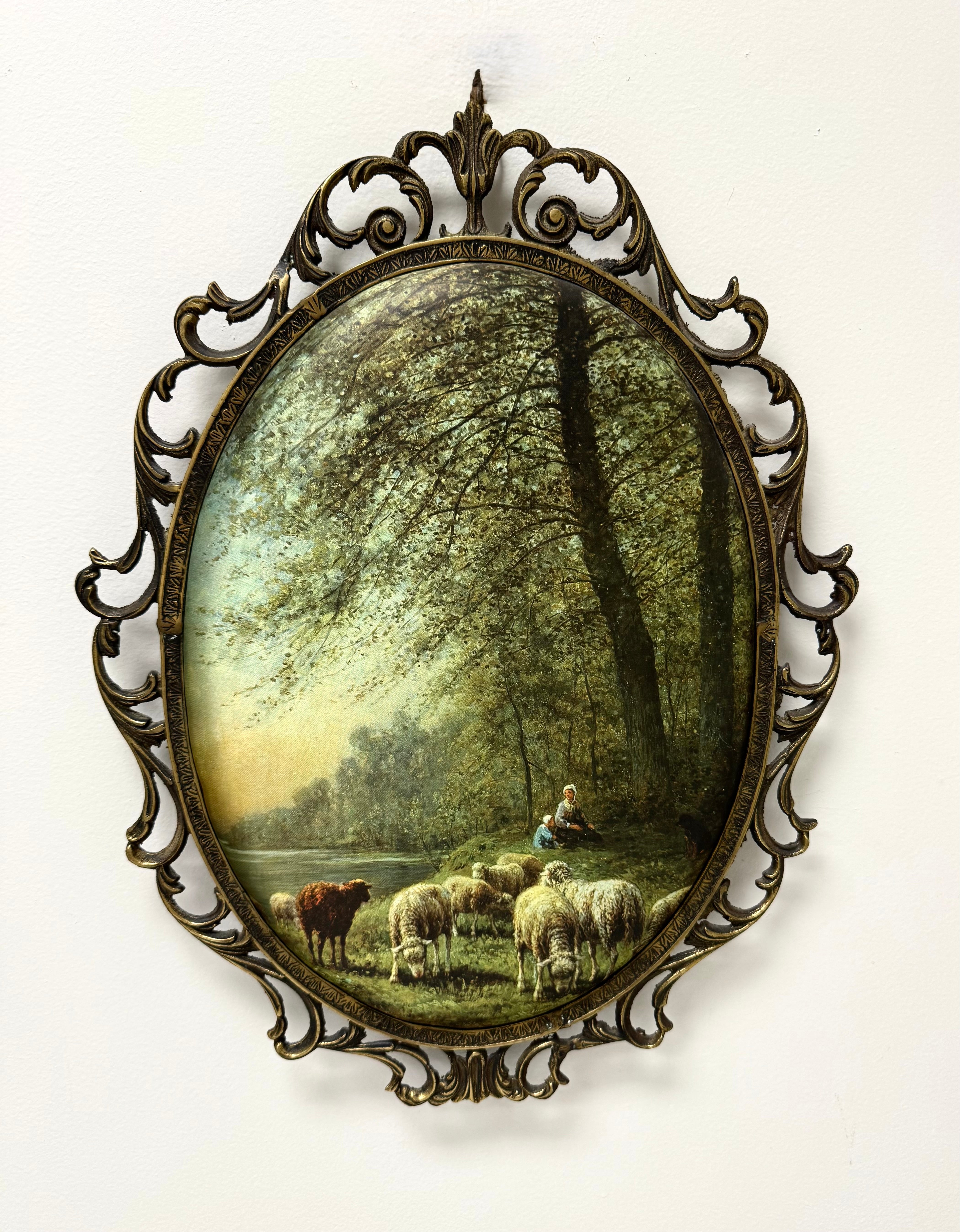 Vintage Padded Silk Pastoral Wall Decor