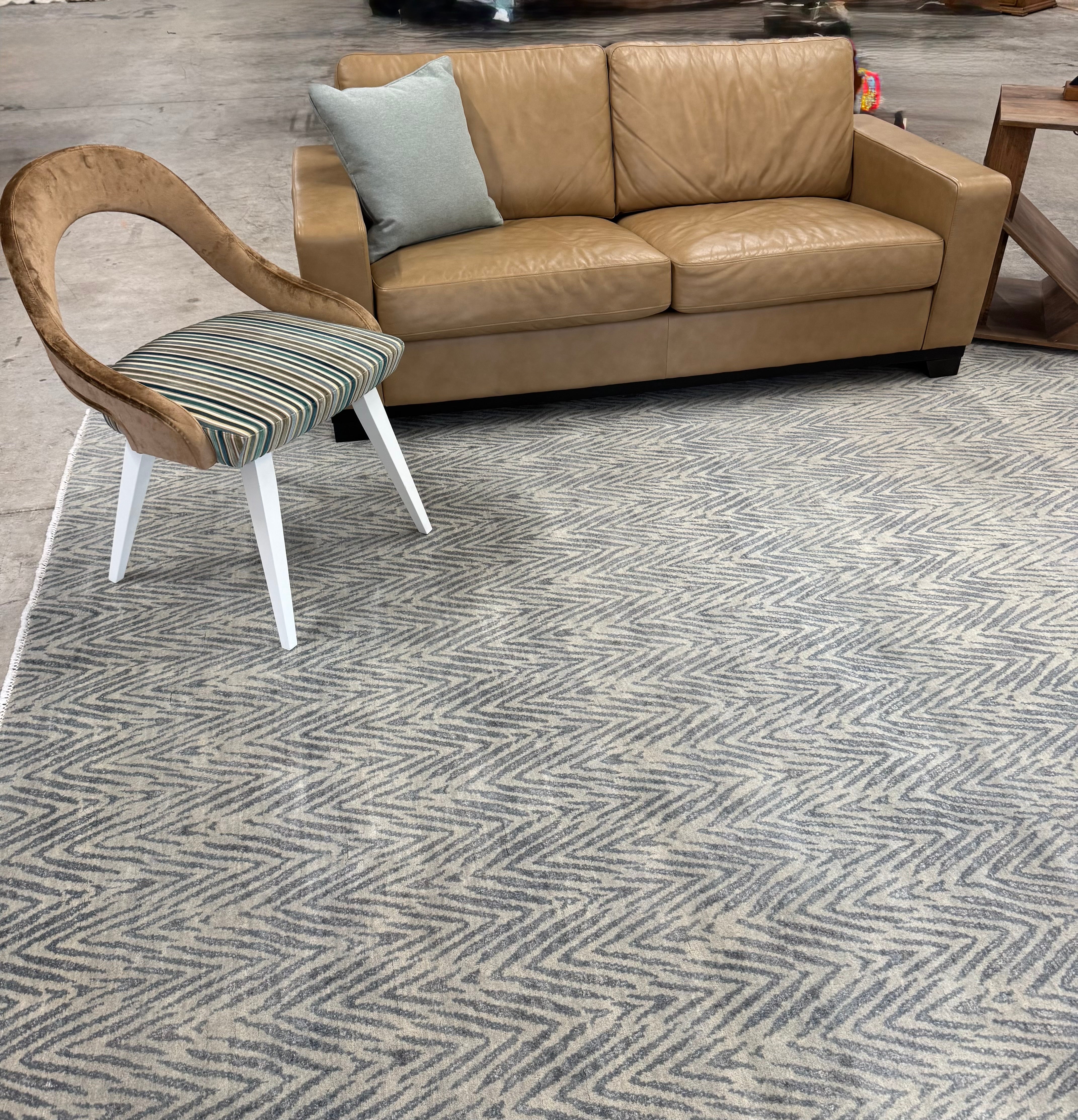 NEW! ELTE 'Arlington' Gray 8' x 10' Wool & Silk Rug