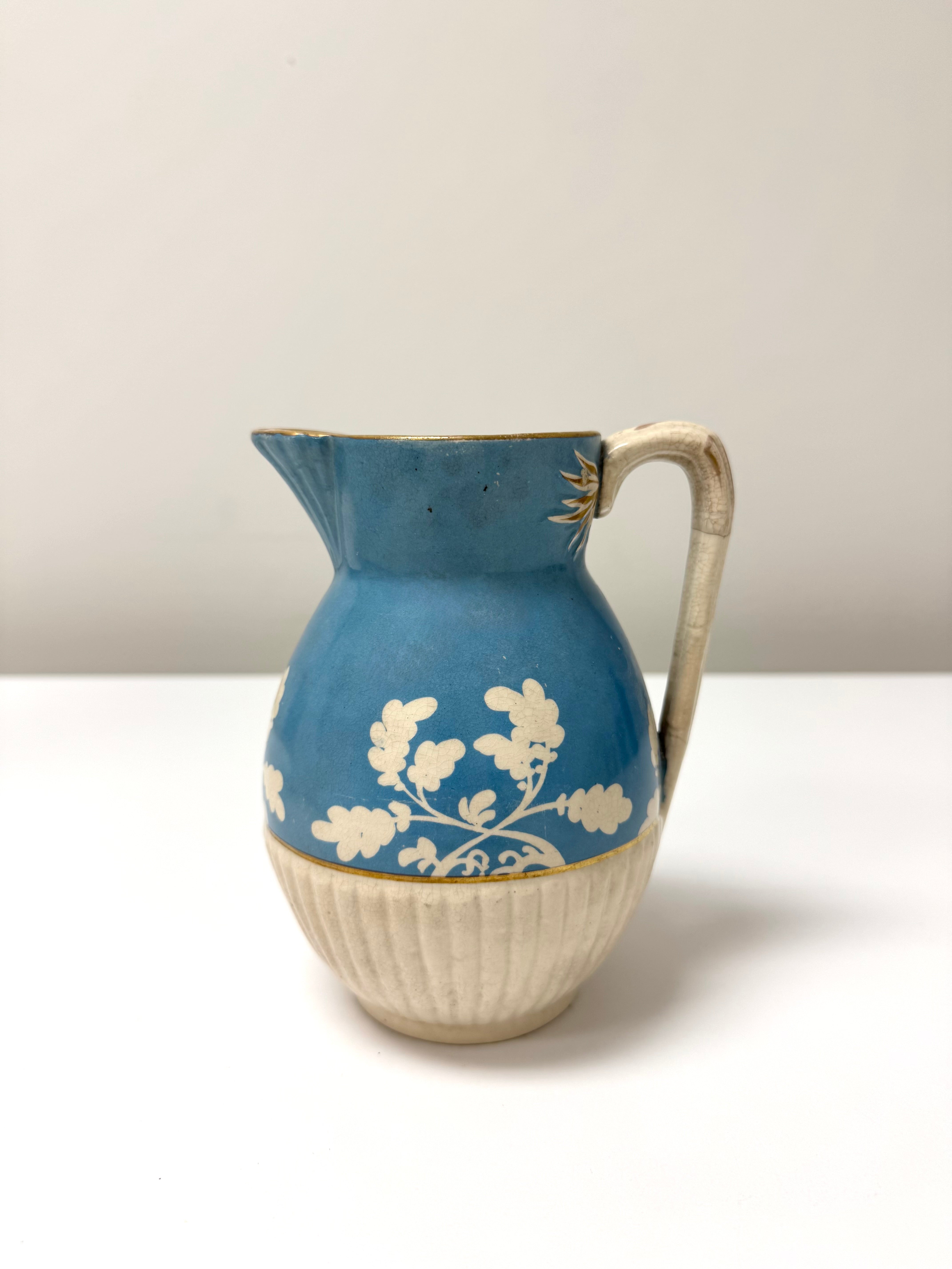 Vintage Blue & White Floral Cream Jug