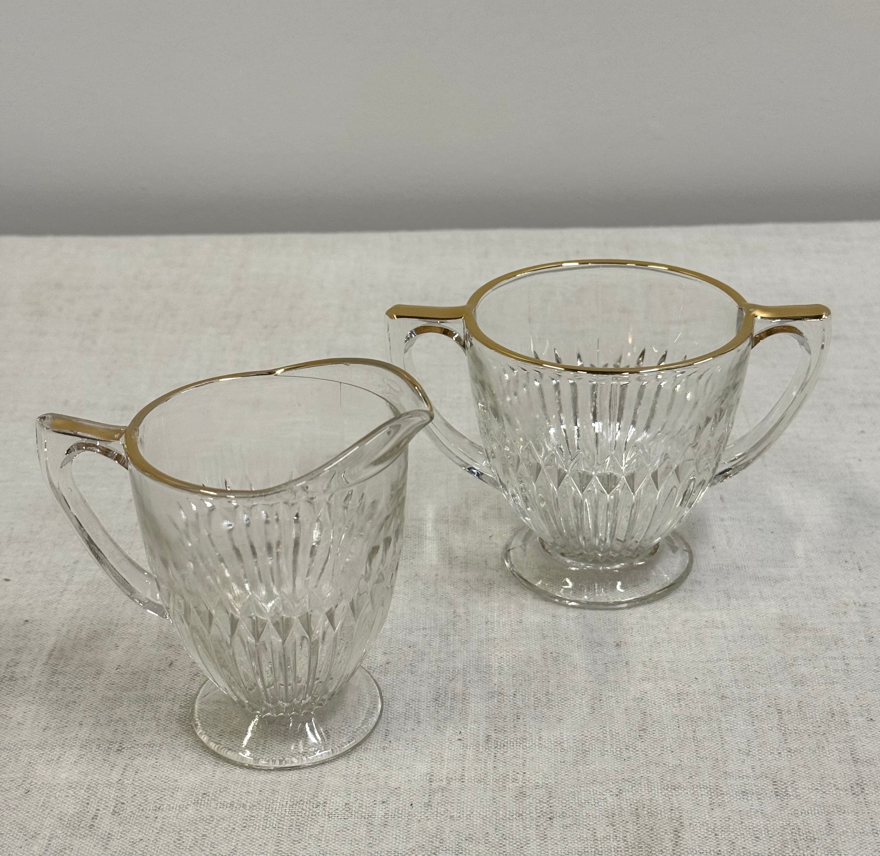 Vintage Jeannette Glass 'Anniversary' Cream & Sugar Set