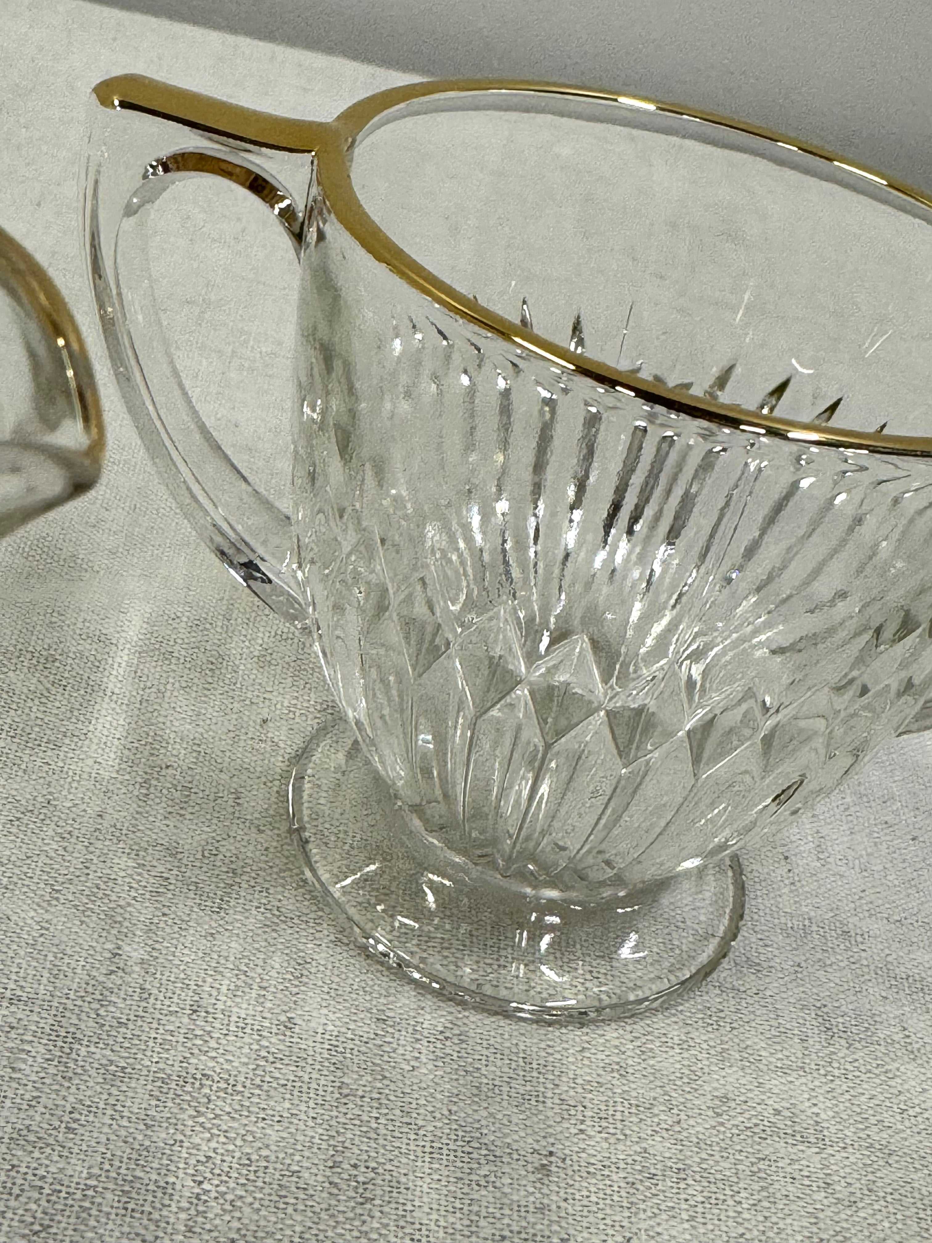 Vintage Jeannette Glass 'Anniversary' Cream & Sugar Set