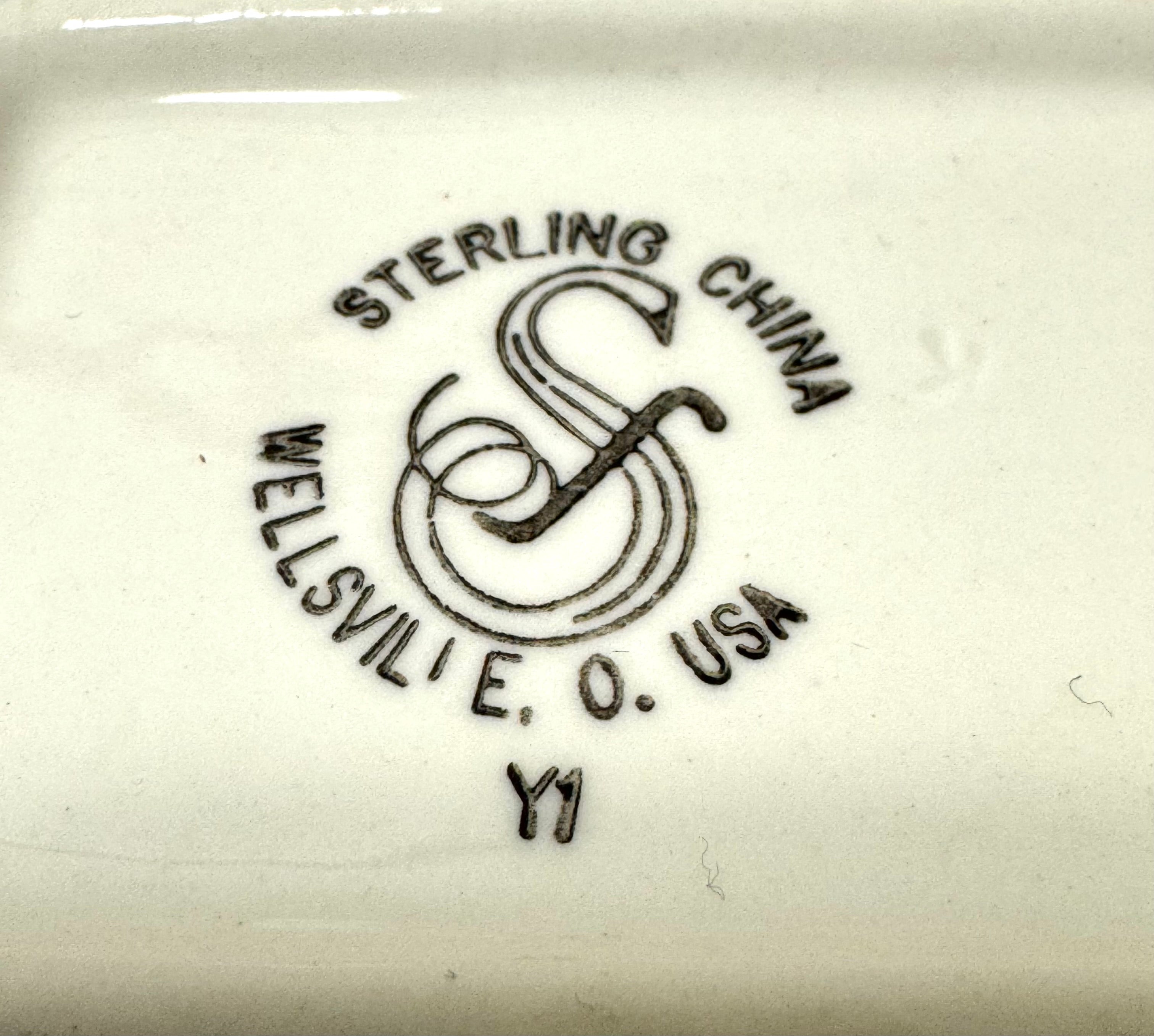 Small Cream Dish with Gray Rim