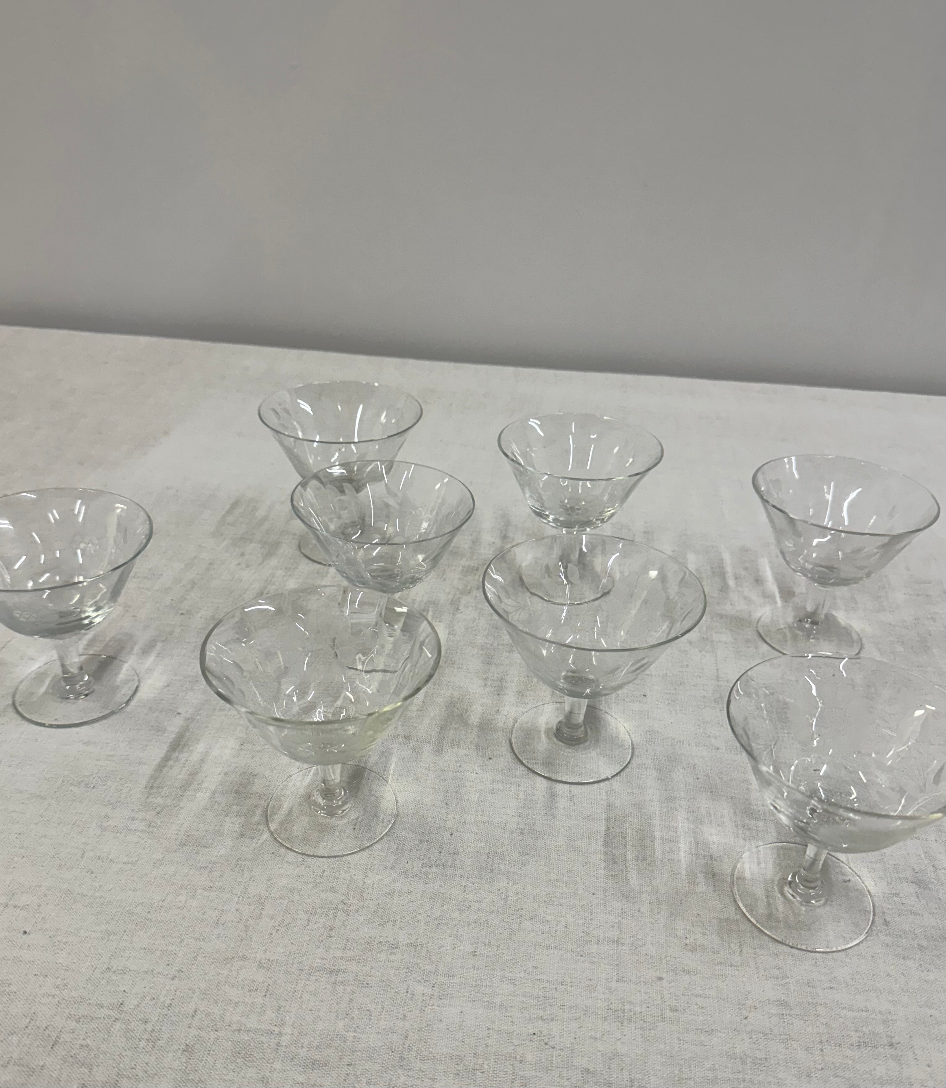 Cornflower Coupe Glasses Set of 8