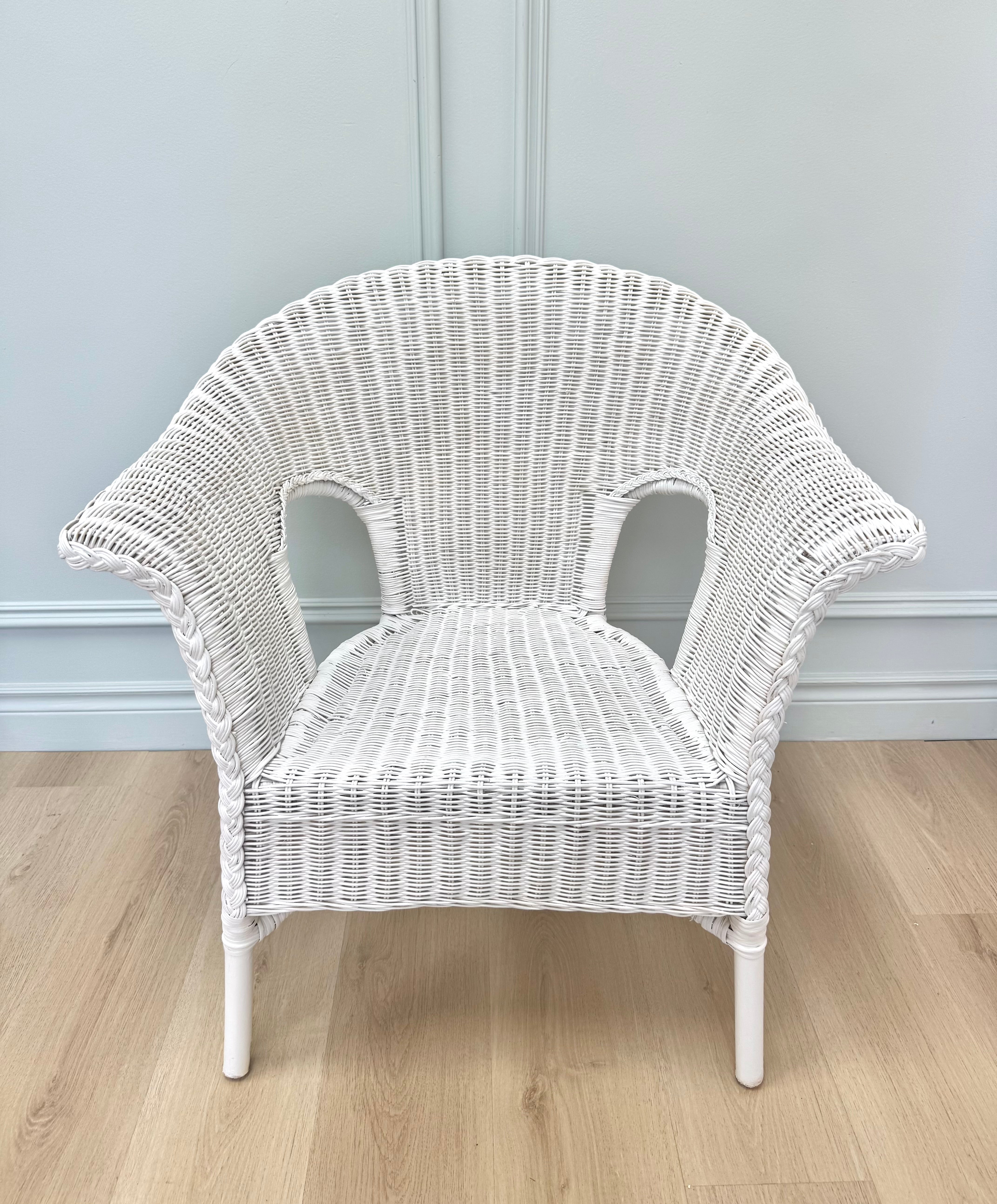 White Wicker Armchair