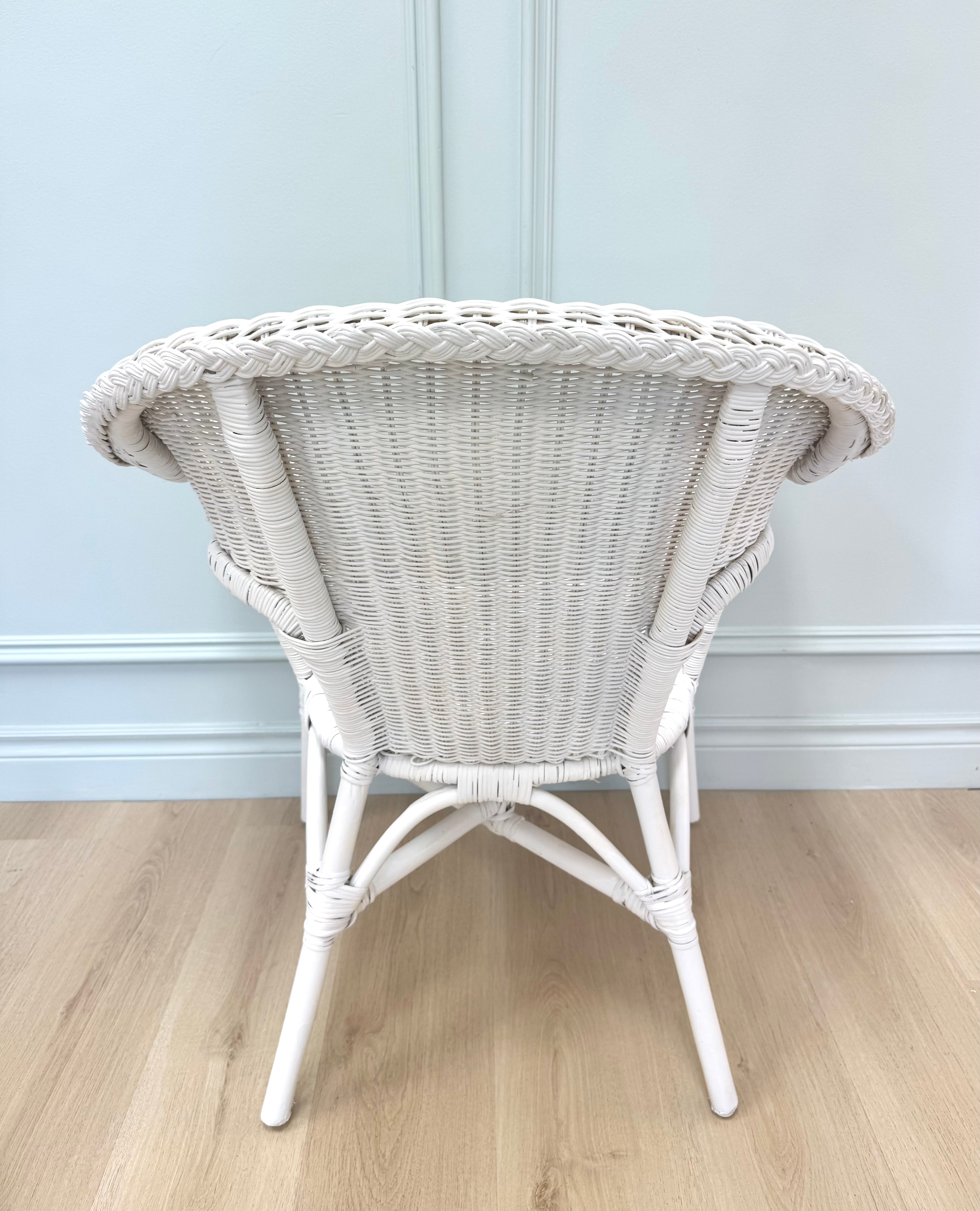 White Wicker Armchair