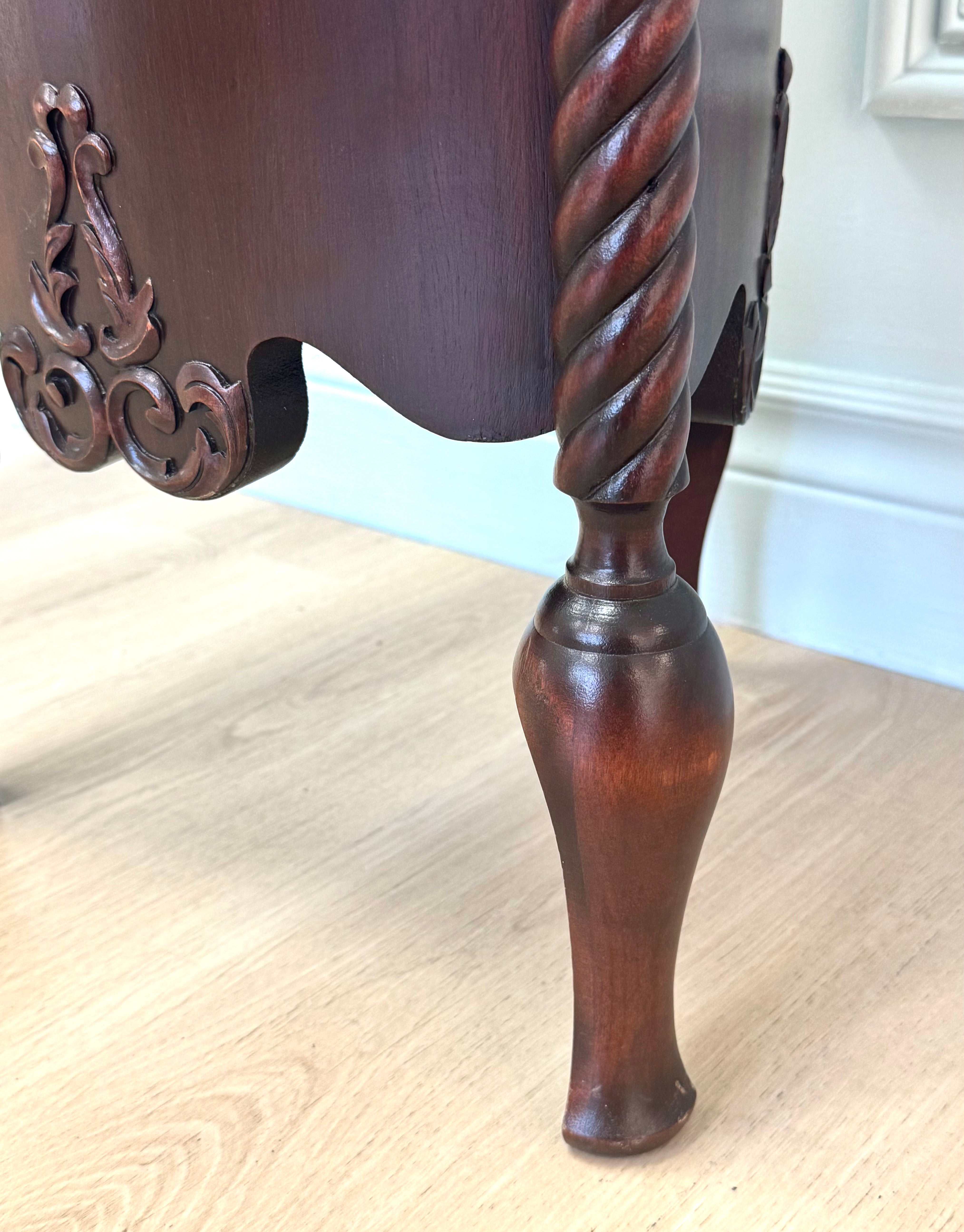 Carved Rope Twist Small Side Table