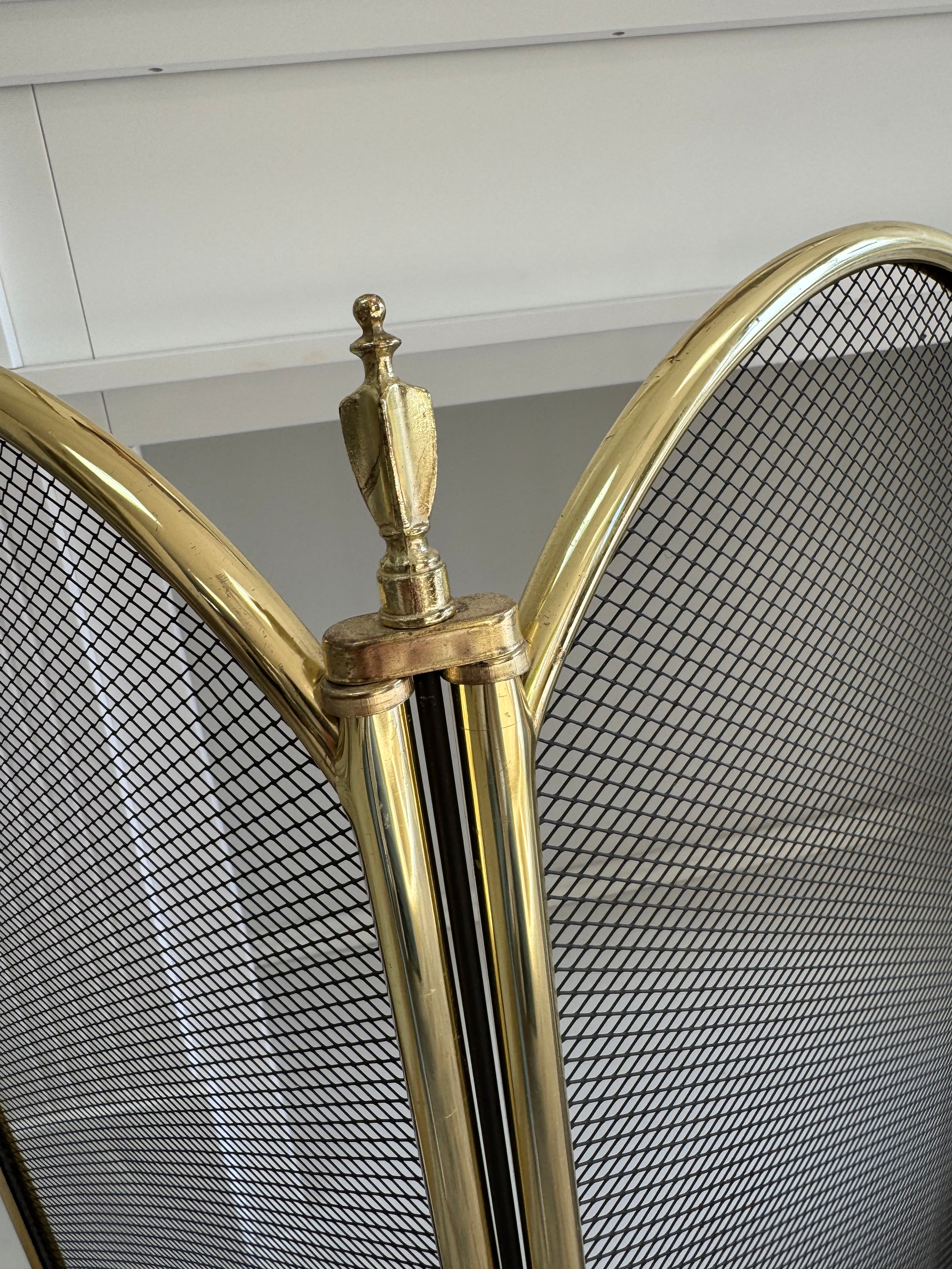 Vintage Brass Fireplace Screen