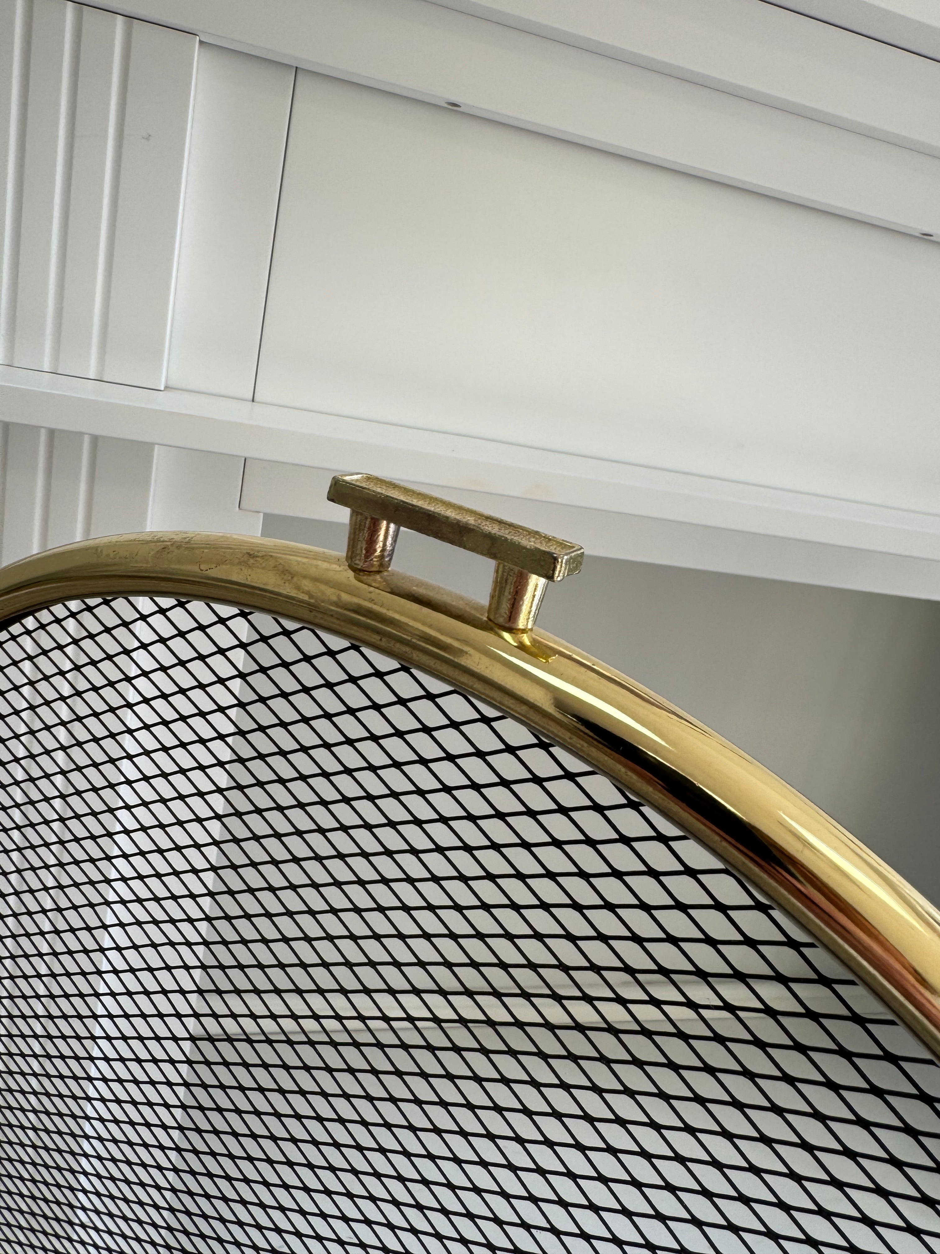 Vintage Brass Fireplace Screen