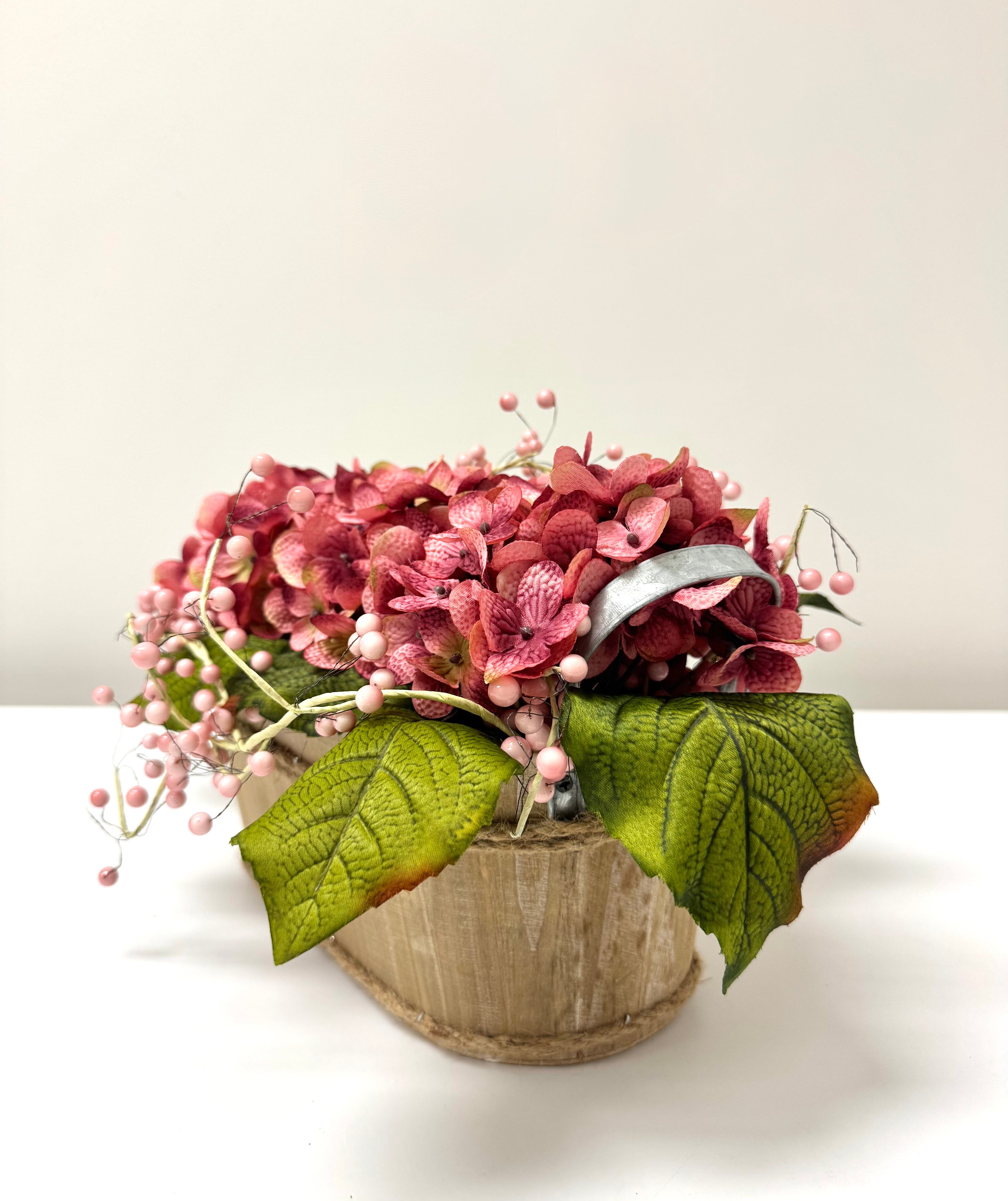 NEW Dark Pink Hydrangeas & Berries Floral Arrangement