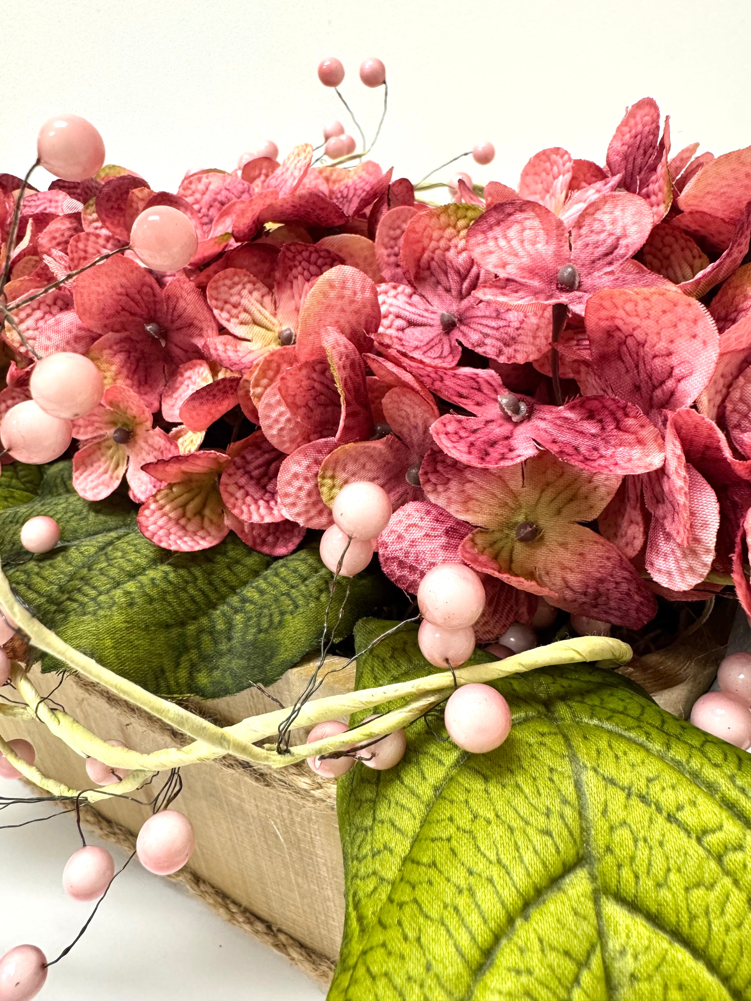 NEW Dark Pink Hydrangeas & Berries Floral Arrangement