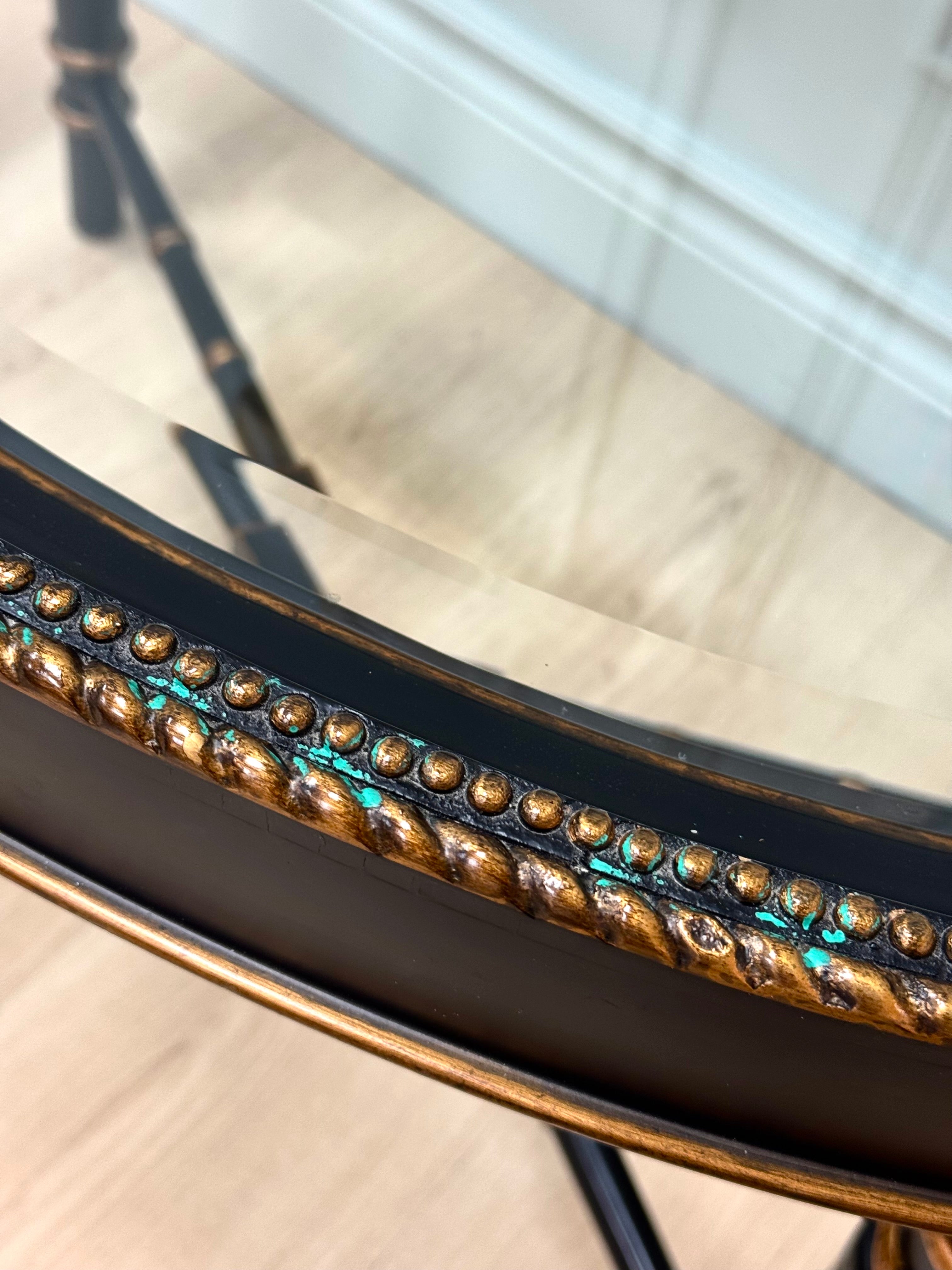 Satin Black Oval Coffee Table