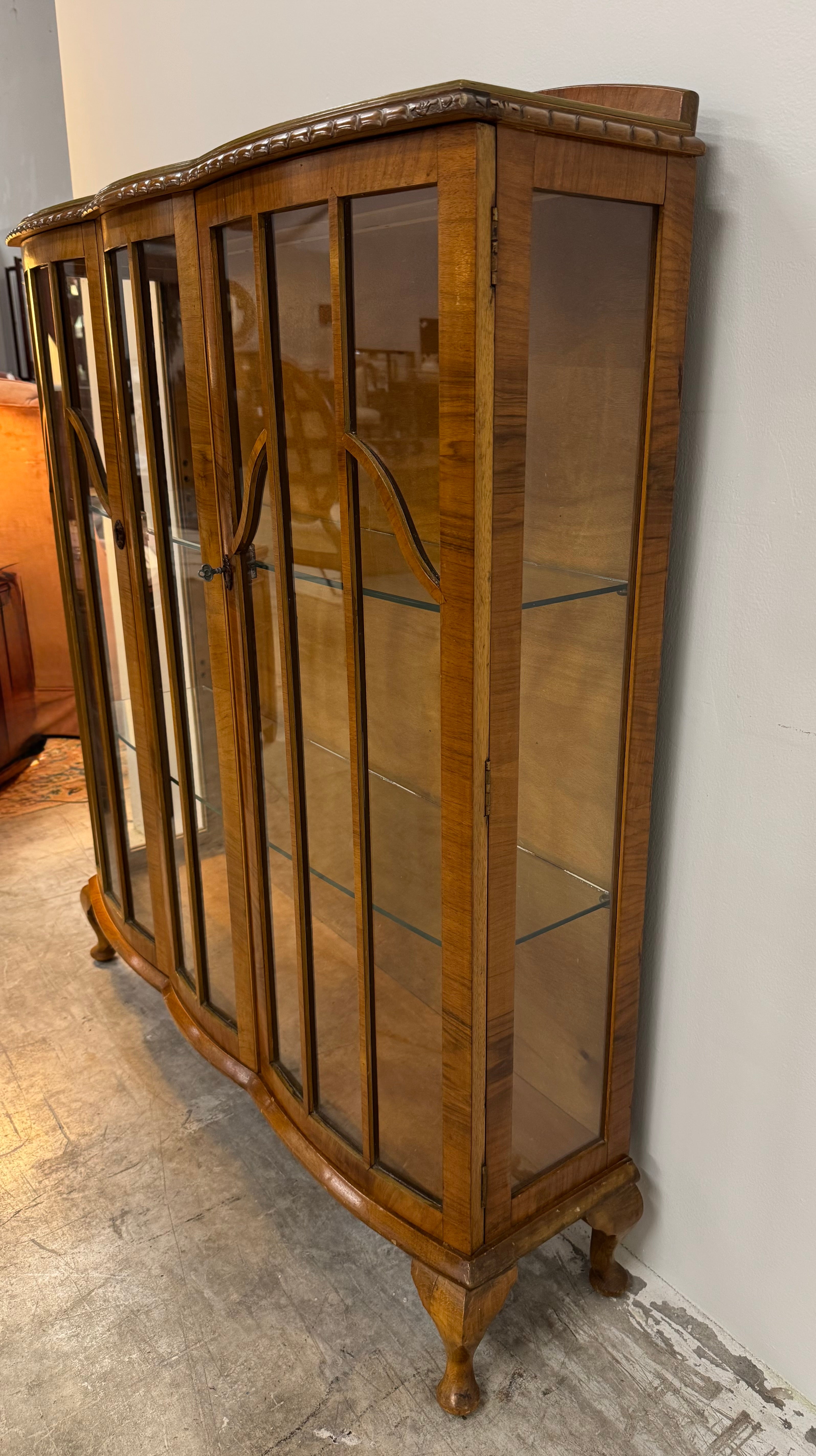 Vintage Walnut Serpentine Cabinet