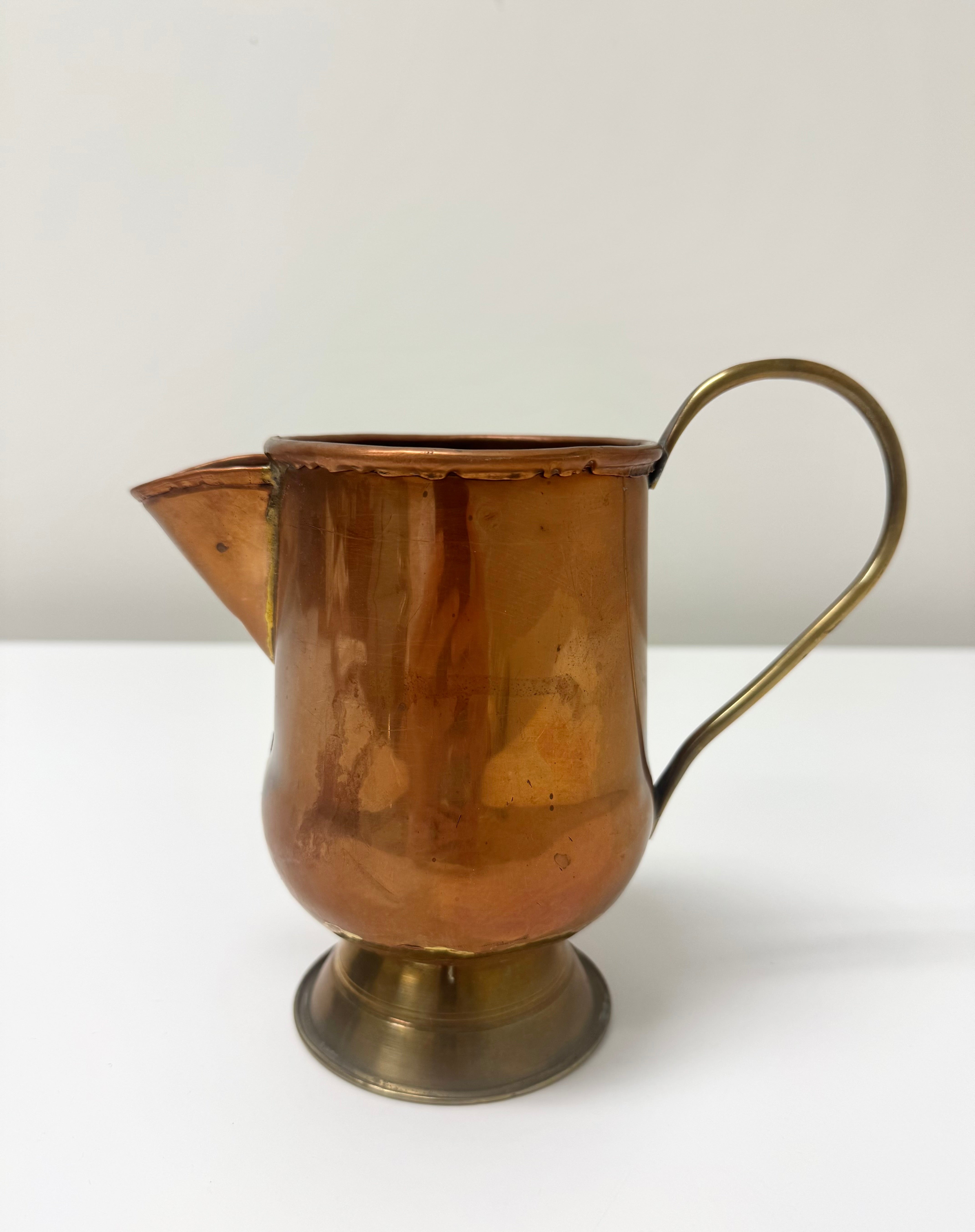 Antique Handmade Copper Pitcher