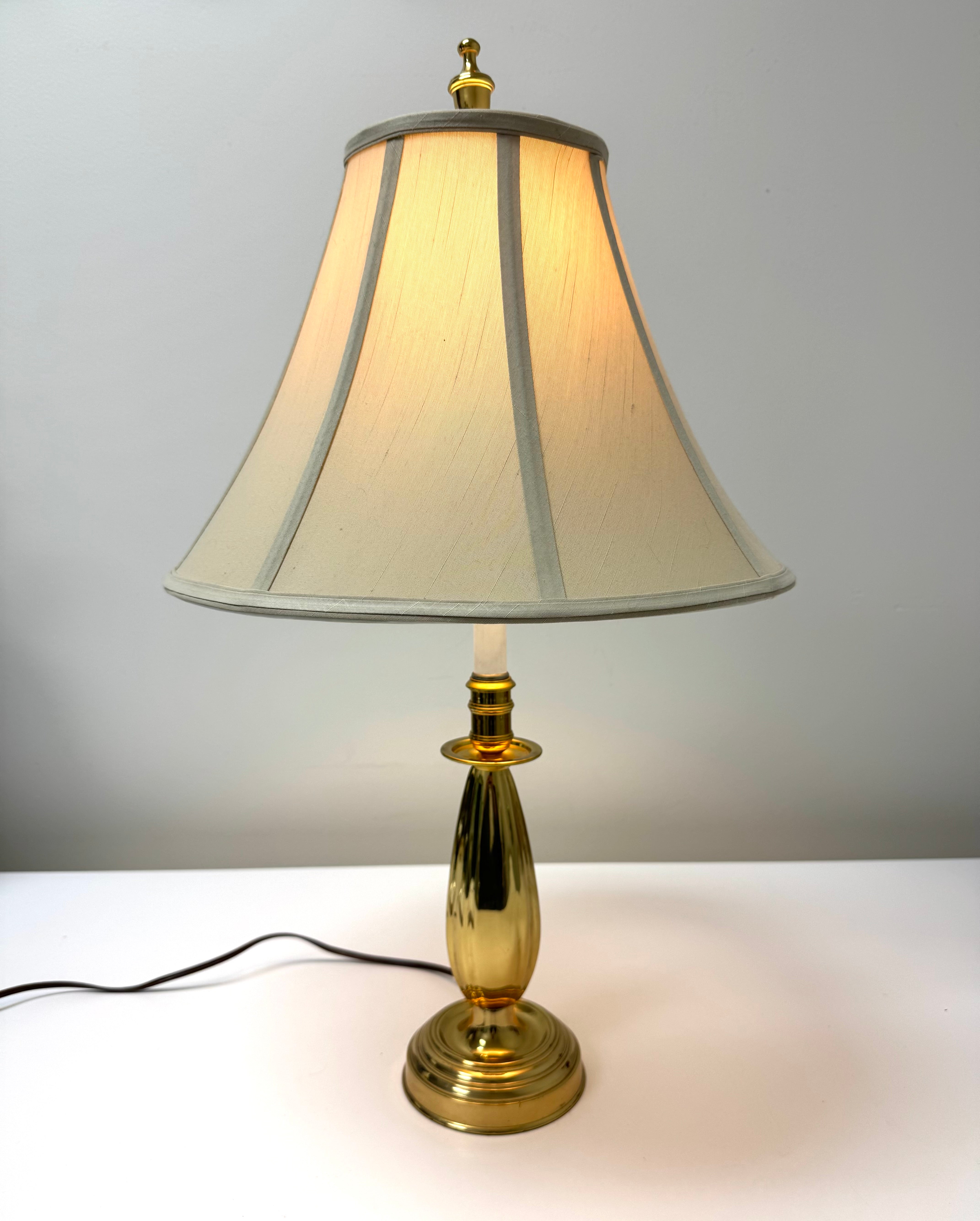 Polished Brass Fluted Lamp